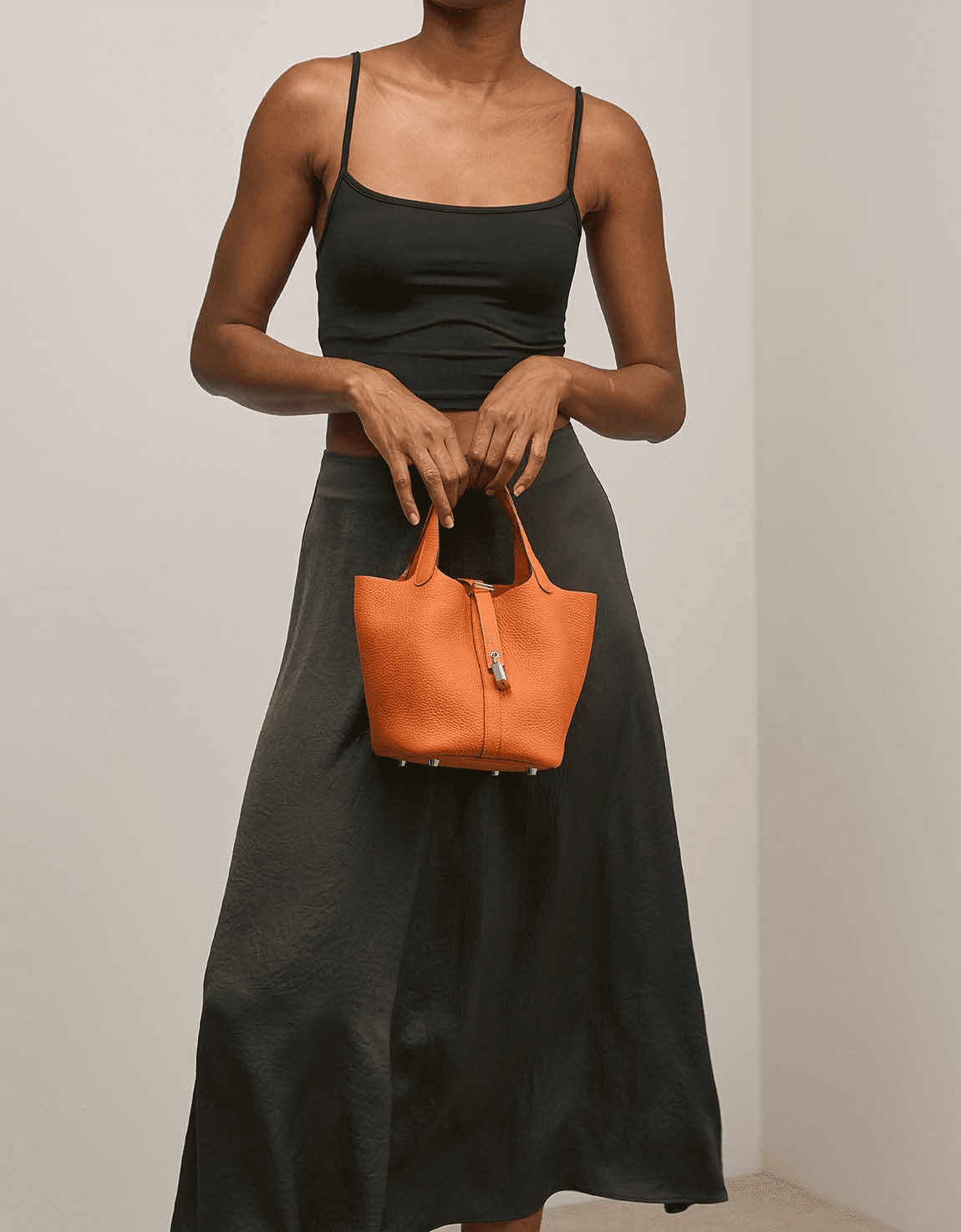 H**me5 Picotin 18 Clémence Orange (silver hardware)