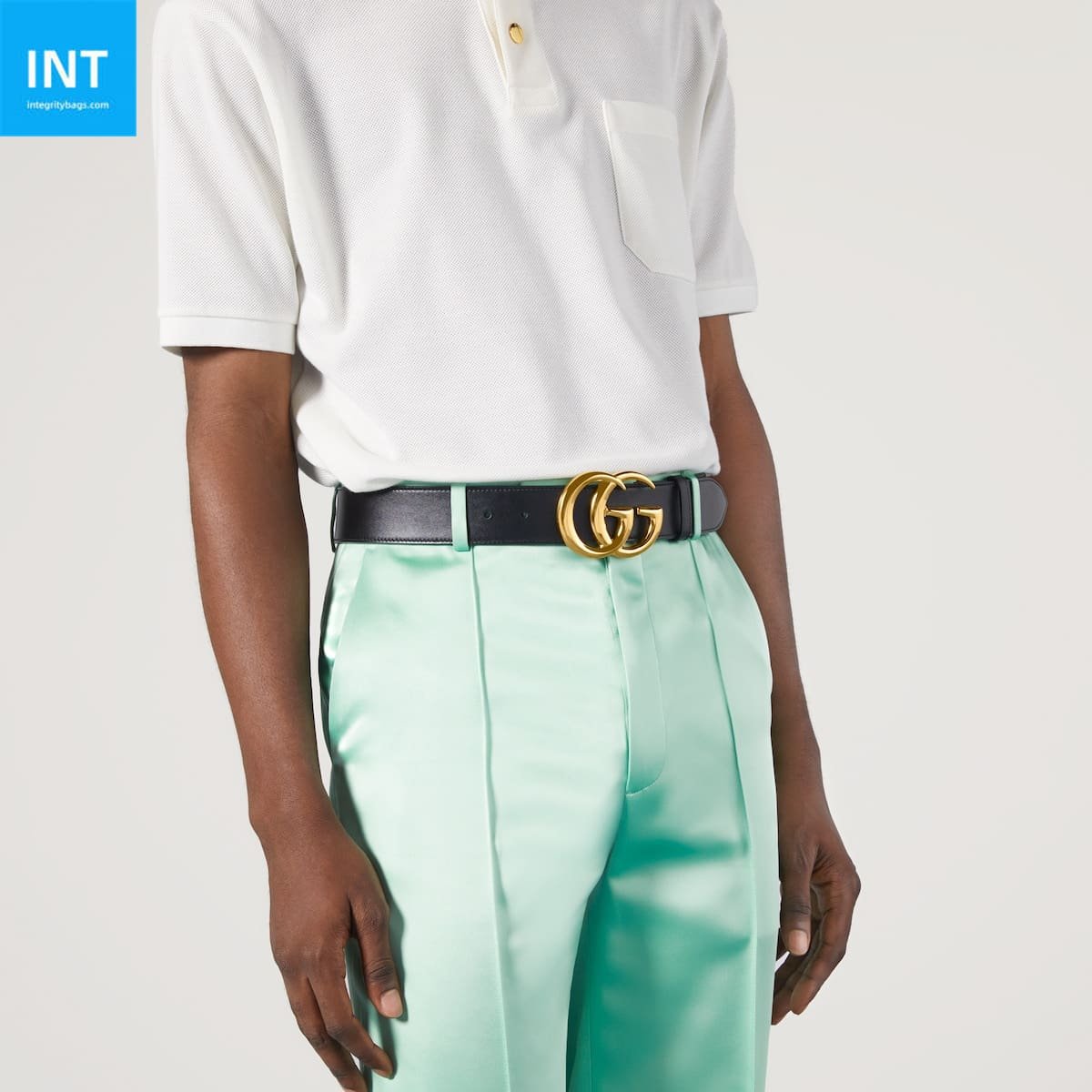 GG Marmont wide belt with shiny buckle