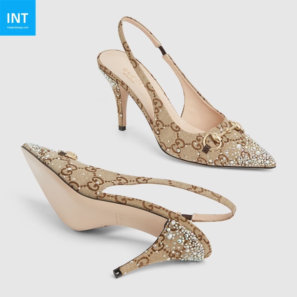Women’s slingback pump with crystal Horsebit