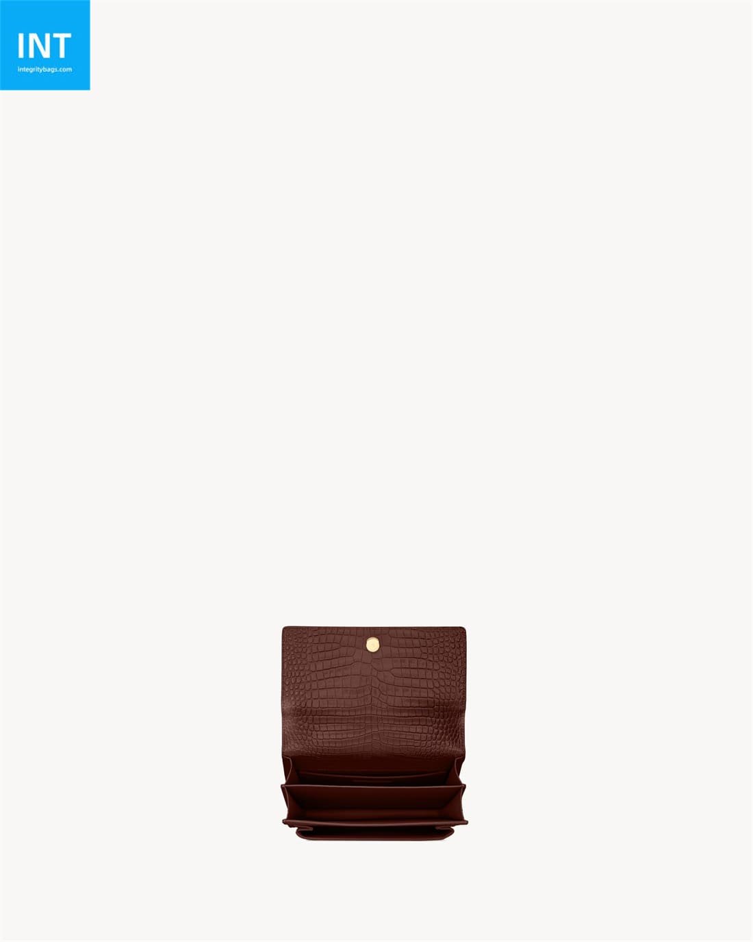 Sa1nt Lau*nt SUNSET MEDIUM IN CROCODILE-EMBOSSED LEATHER