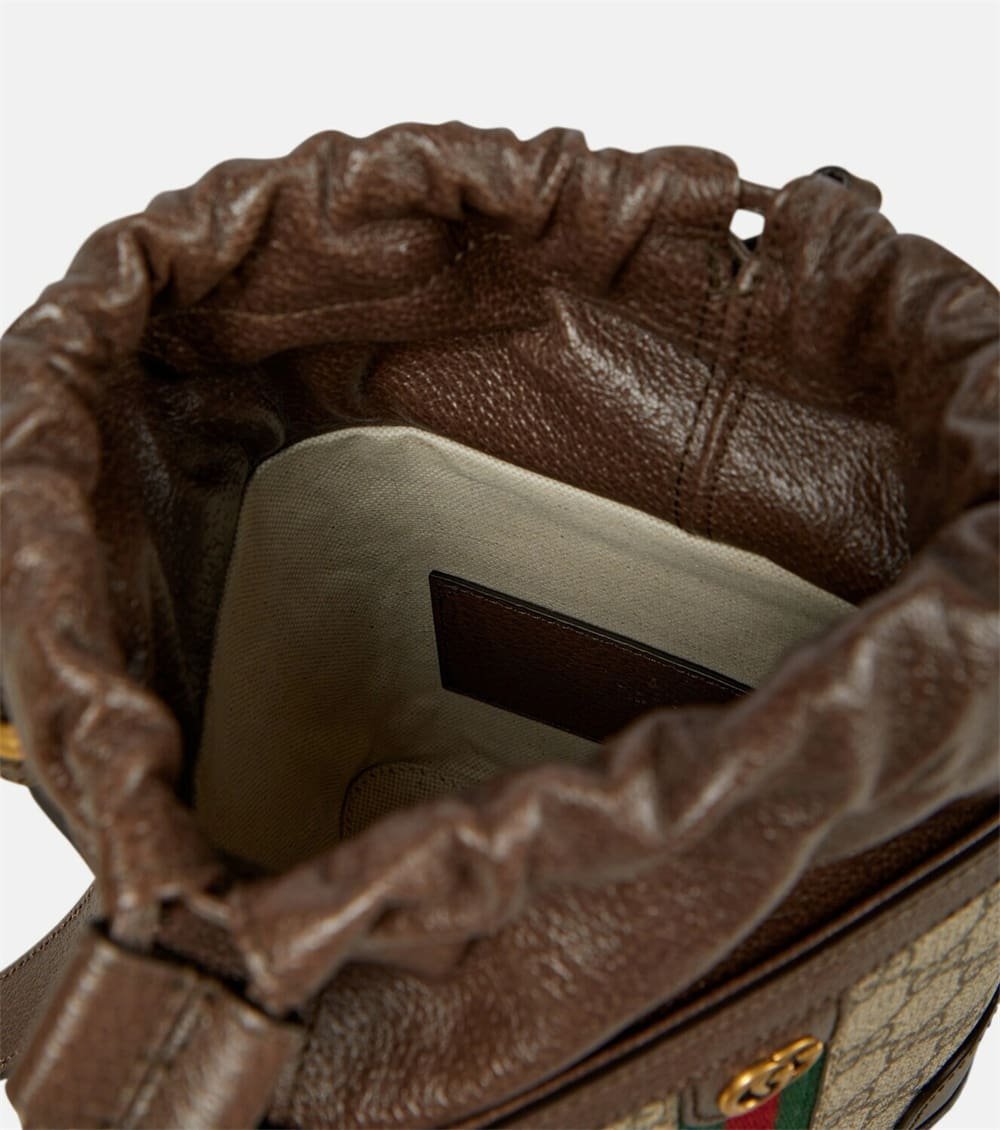Gvc*1 Ophidia GG Small canvas bucket bag