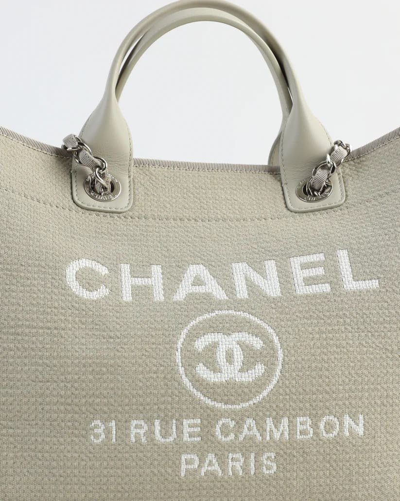 Ch**el Deauville Large Gray Tote Bag