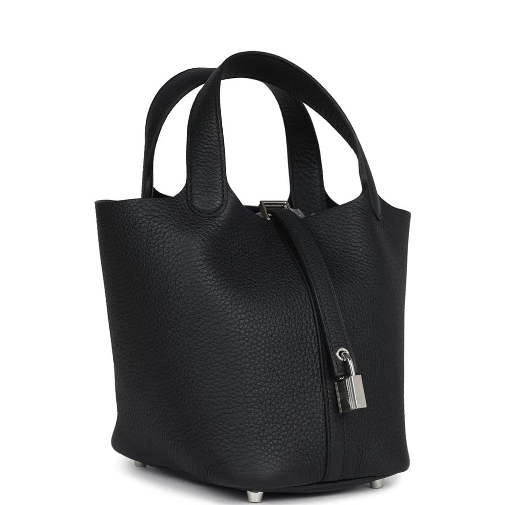 H**me5 Picotin Lock 18 Black Clemence Palladium Hardware