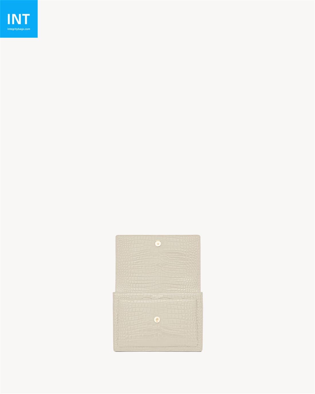 Sa1nt Lau*nt SUNSET MEDIUM IN CROCODILE-EMBOSSED LEATHER