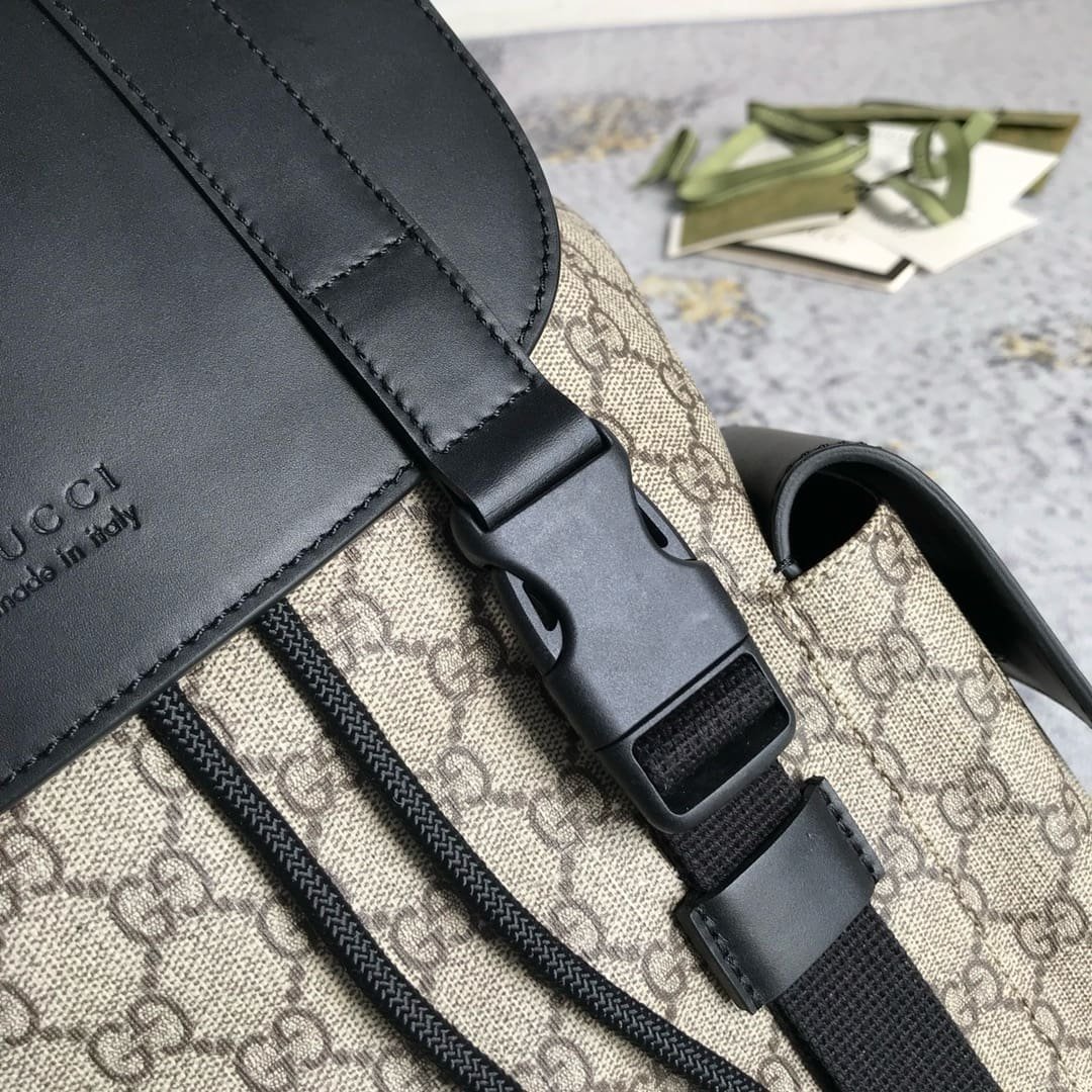 Gvc*1 Svp*me Monogram Double Buckle Backpack Beige Black