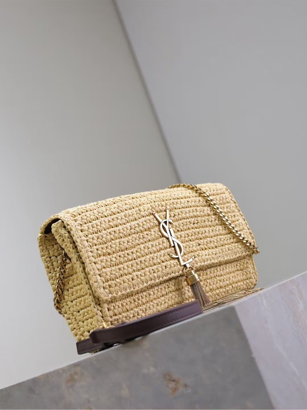 Sa1nt Lau*nt kate 99 tassel in raffia