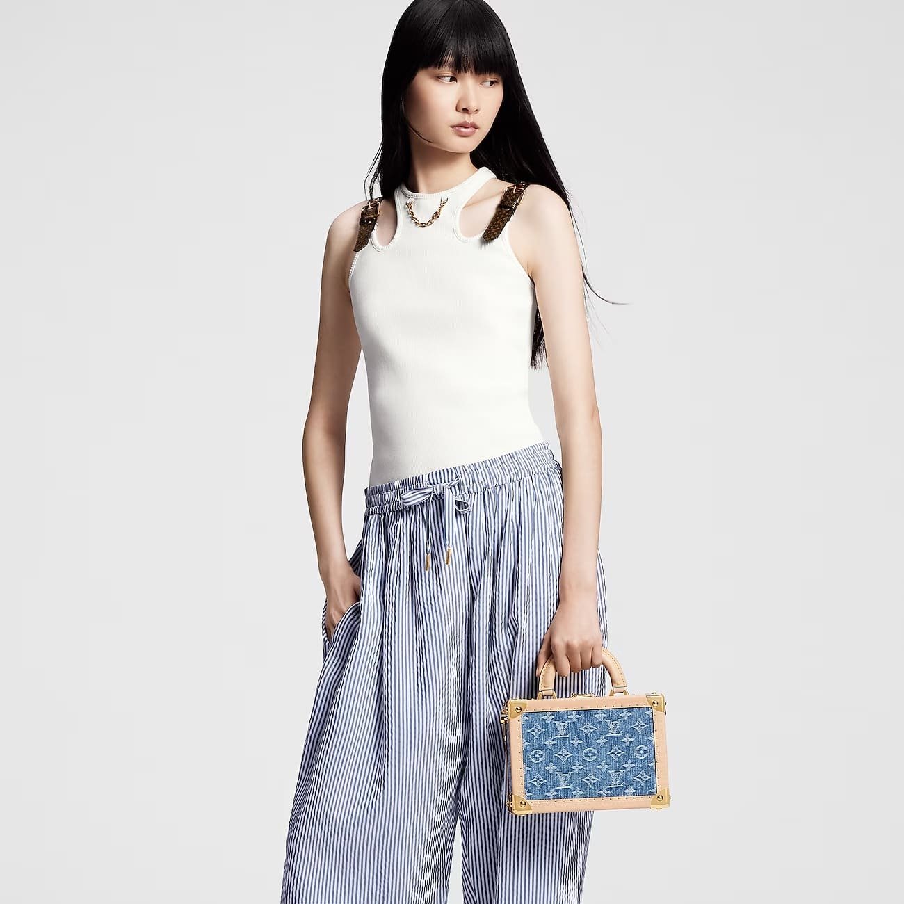 L0vis Vvtt0n M24161 Petite Valise Denim Bleu
