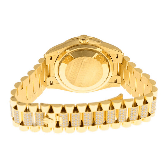R01ex Day Date Ref. 128348RBR-0043 36mm Yellow Gold Full Pave Rainbow