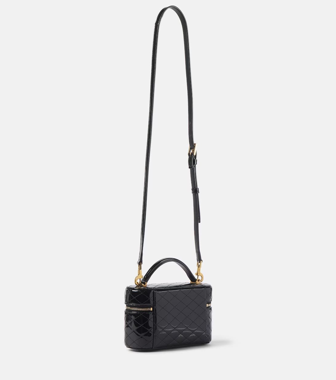 Sa1nt Lau*nt Gaby quilted patent leather vanity bag