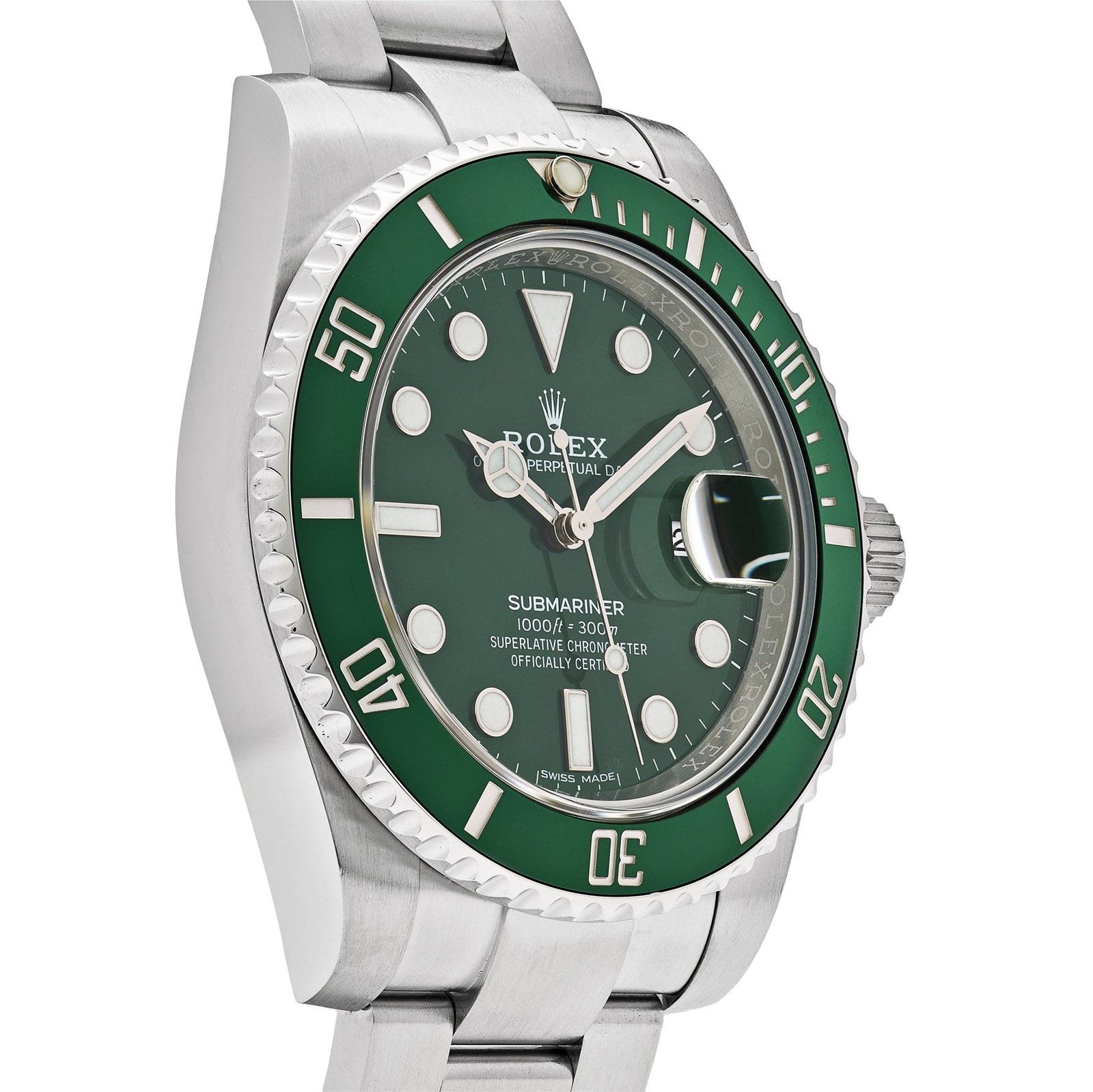 R01ex Submariner Date 116610LV ‘Hulk’ Stainless Steel Green Dial