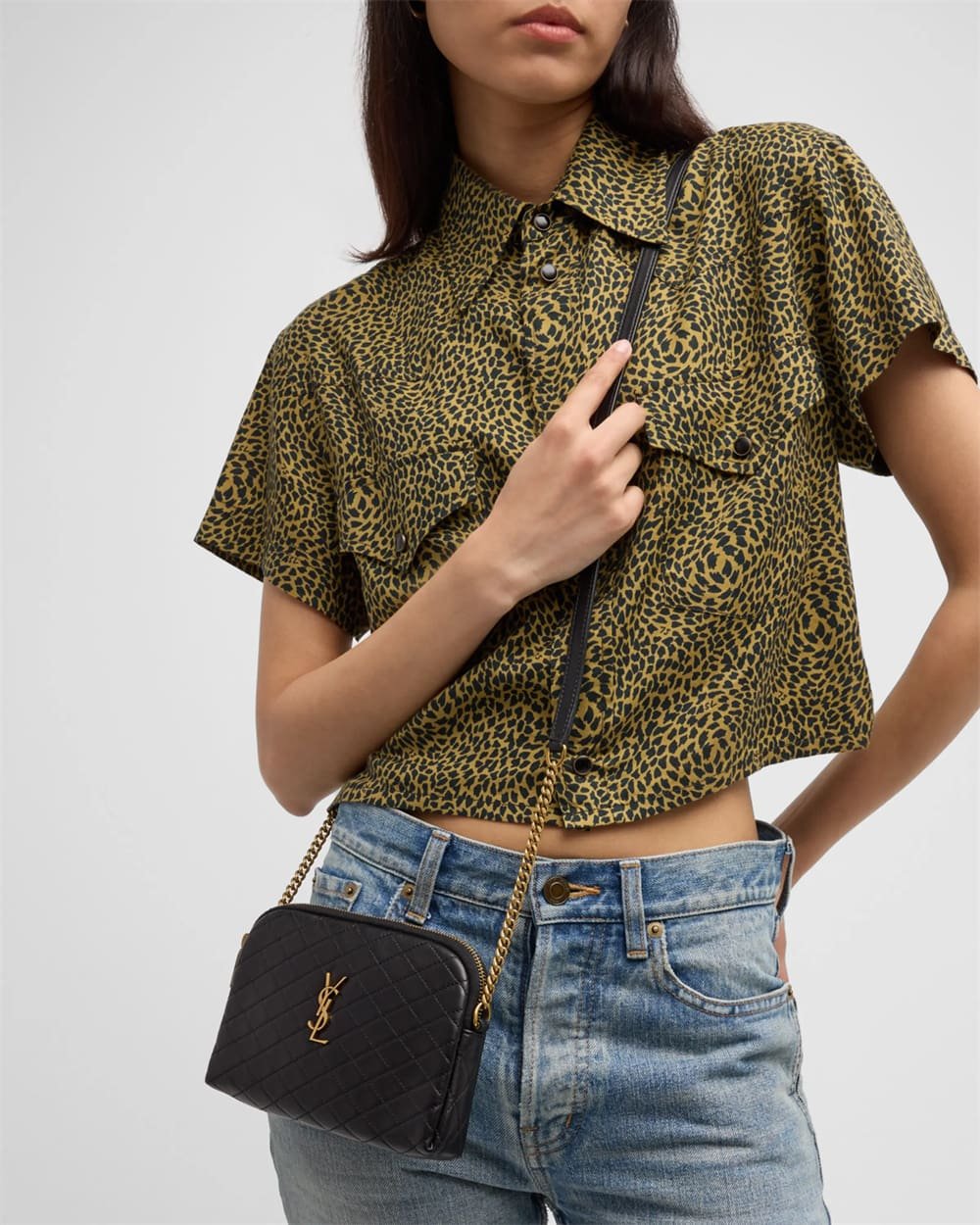 Sa1nt Lau*nt Gaby Mini Y51 Crossbody Bag in Quilted Leather