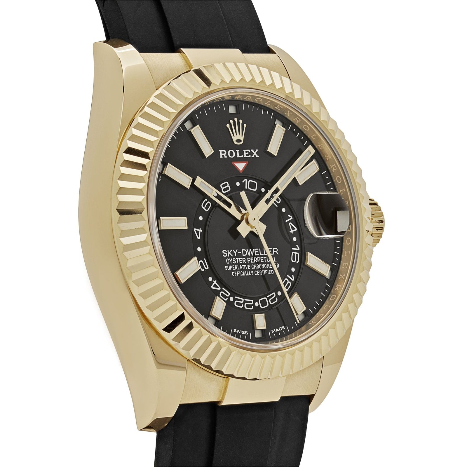 R01ex Sky-Dweller 326238 Yellow Gold Bright Black Dial