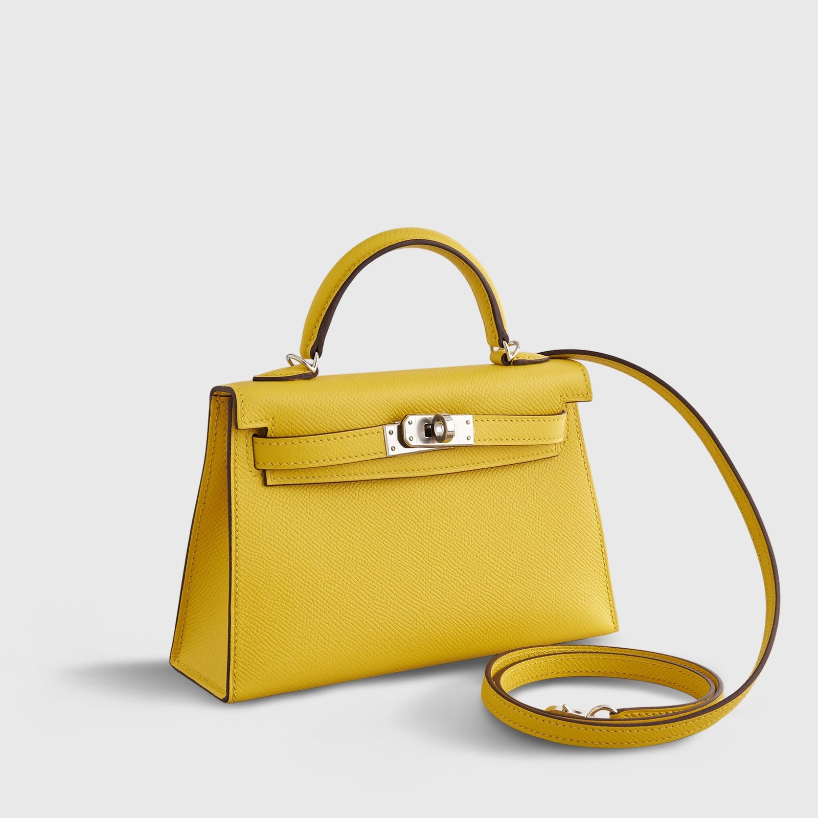 H**me5 Kelly Mini Epsom Jaune de Naples Palladium Hardware