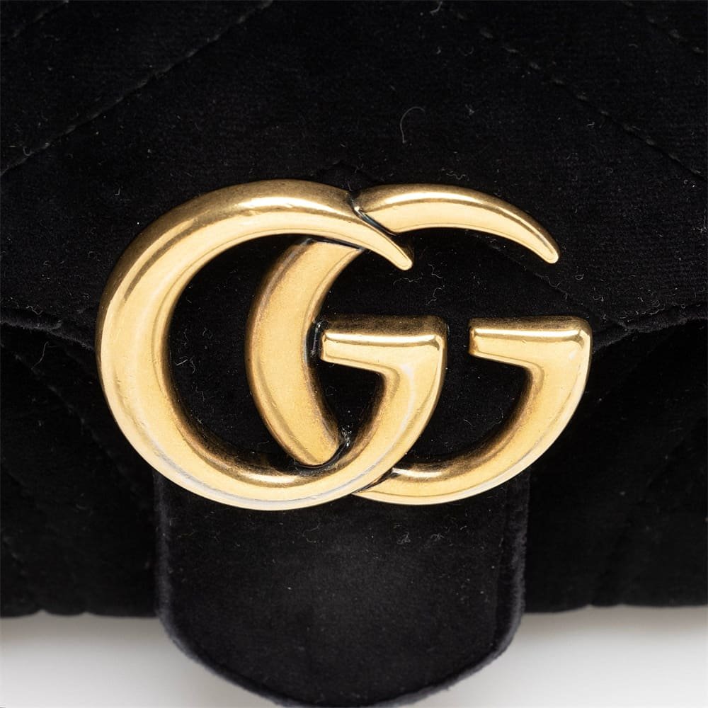 Gvc*1 Matelasse Velvet GG Marmont Mini Shoulder Bag (SHF-22601)