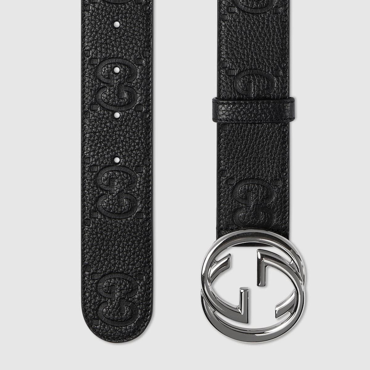 Gvc*1 Wide belt with Interlocking G buckle