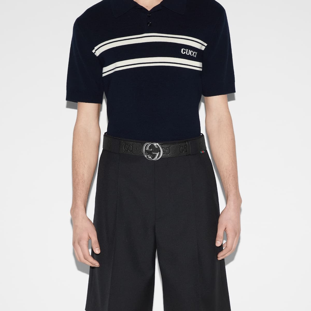 Gvc*1 Wide belt with Interlocking G buckle