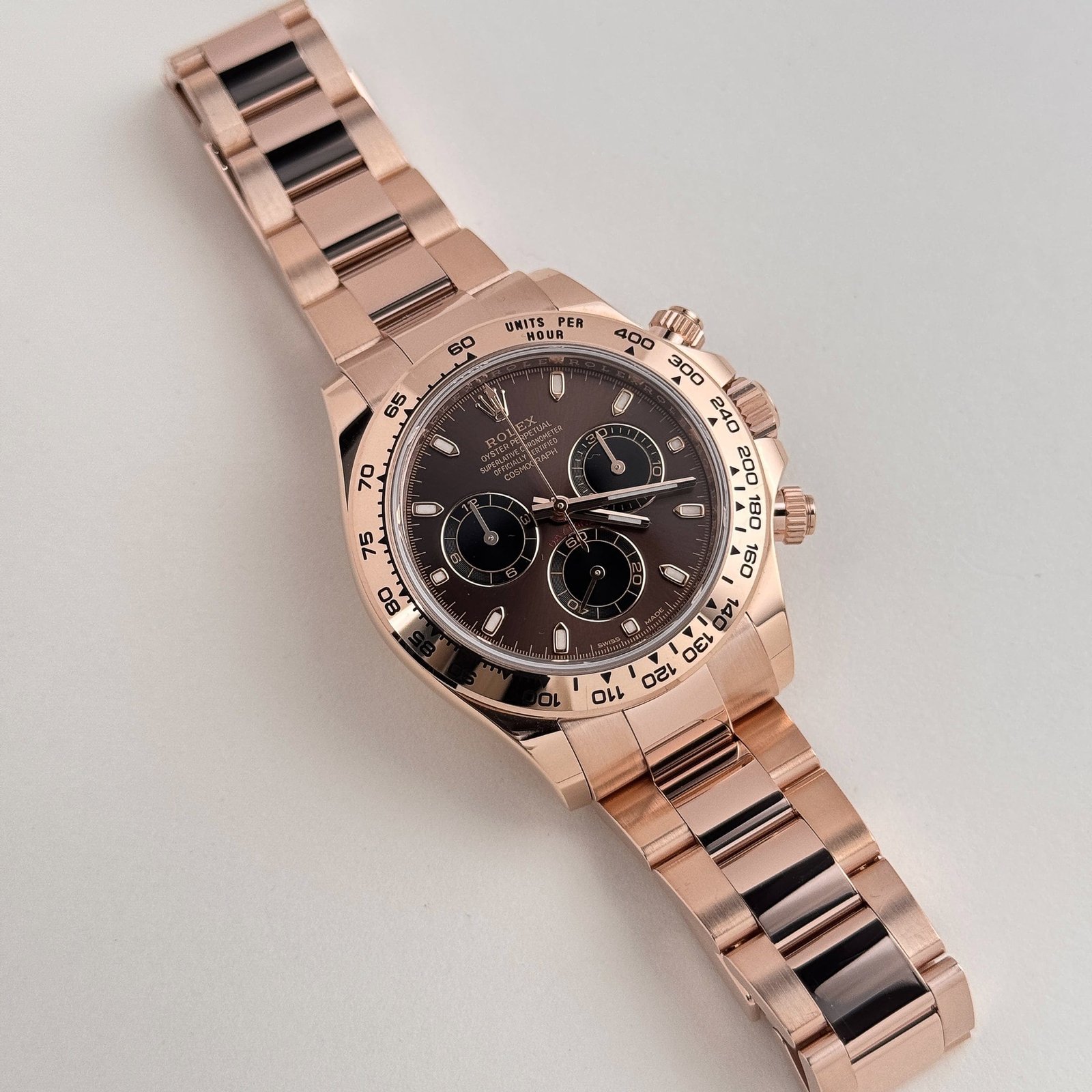 R01ex Daytona 116505 Rose Gold Chocolate Brown Dial