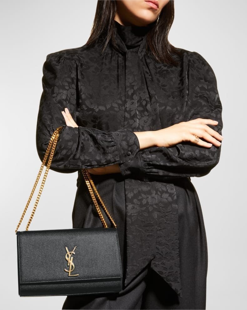 Sa1nt Lau*nt Kate Medium Y51 Crossbody Bag in Grained Leather