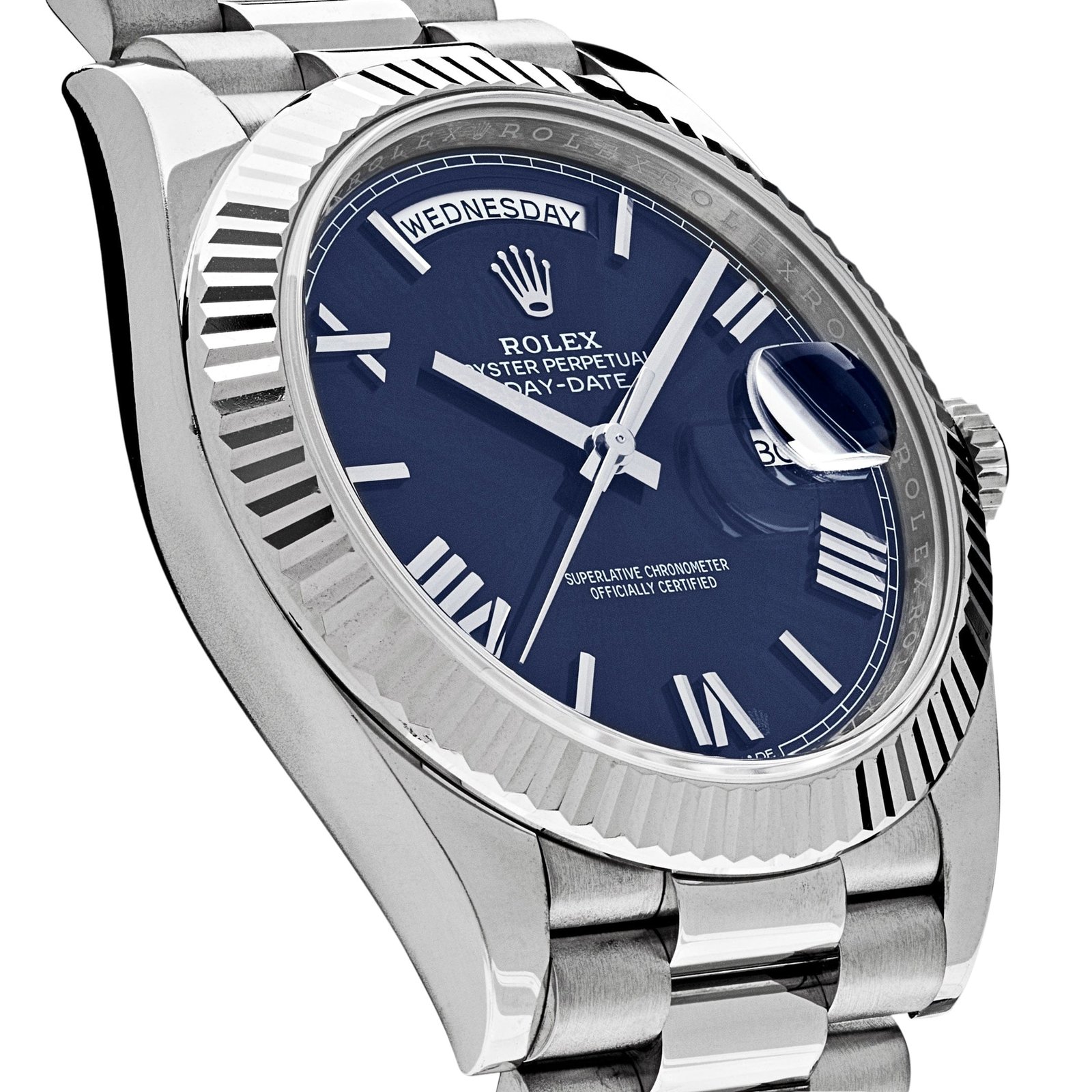 R01ex Day-Date 40 228239 White Gold Blue Dial (2018)