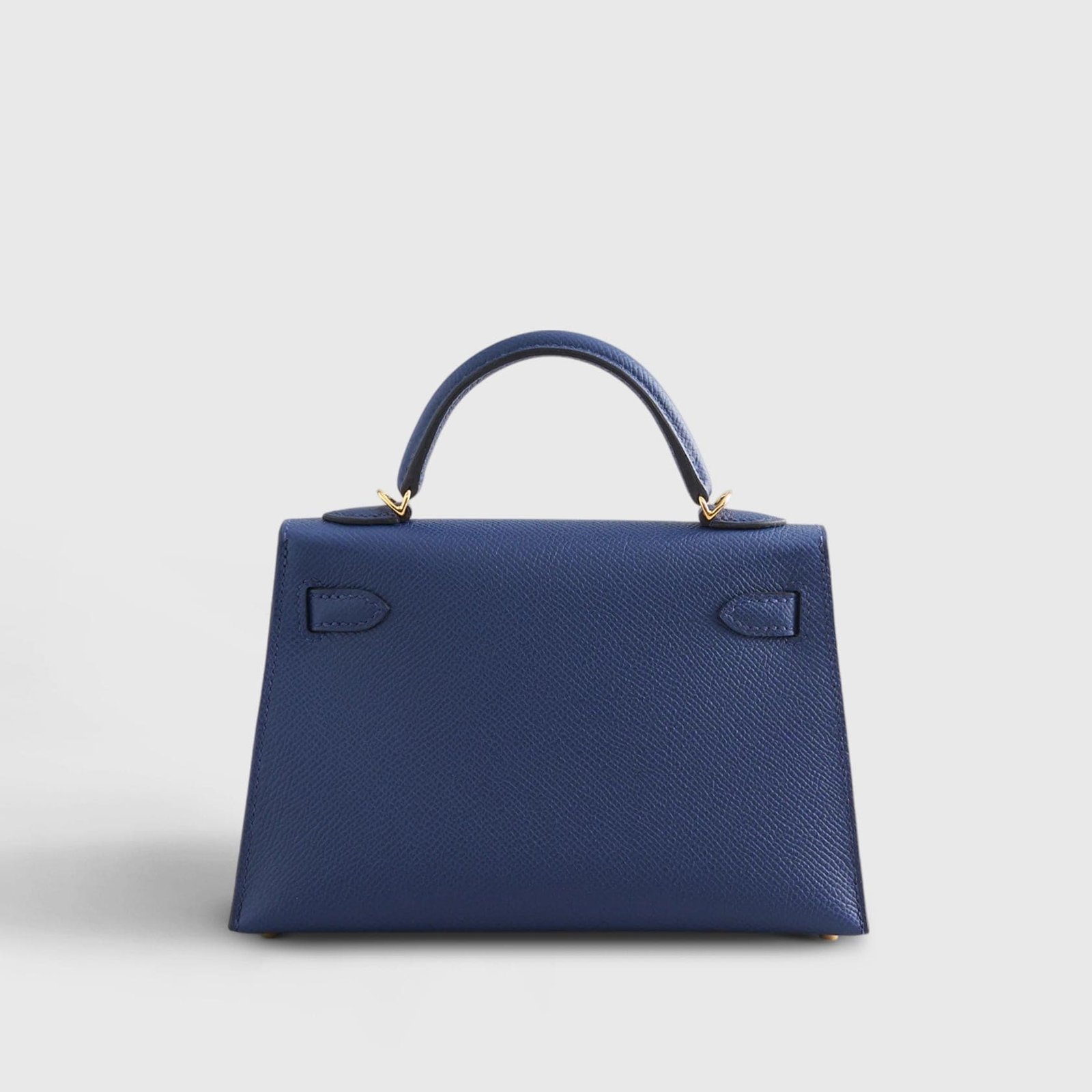 H**me5 Kelly Mini Epsom Blue Navy Gold Hardware