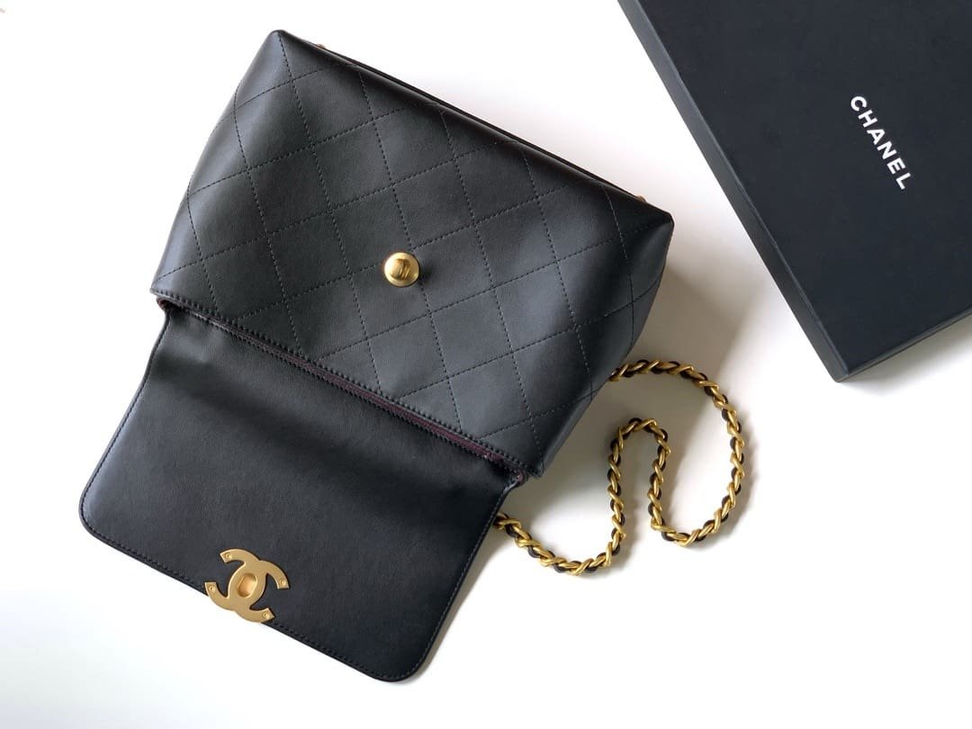 Ch**el LARGE FLAP BAG WITH TOP HANDLE
