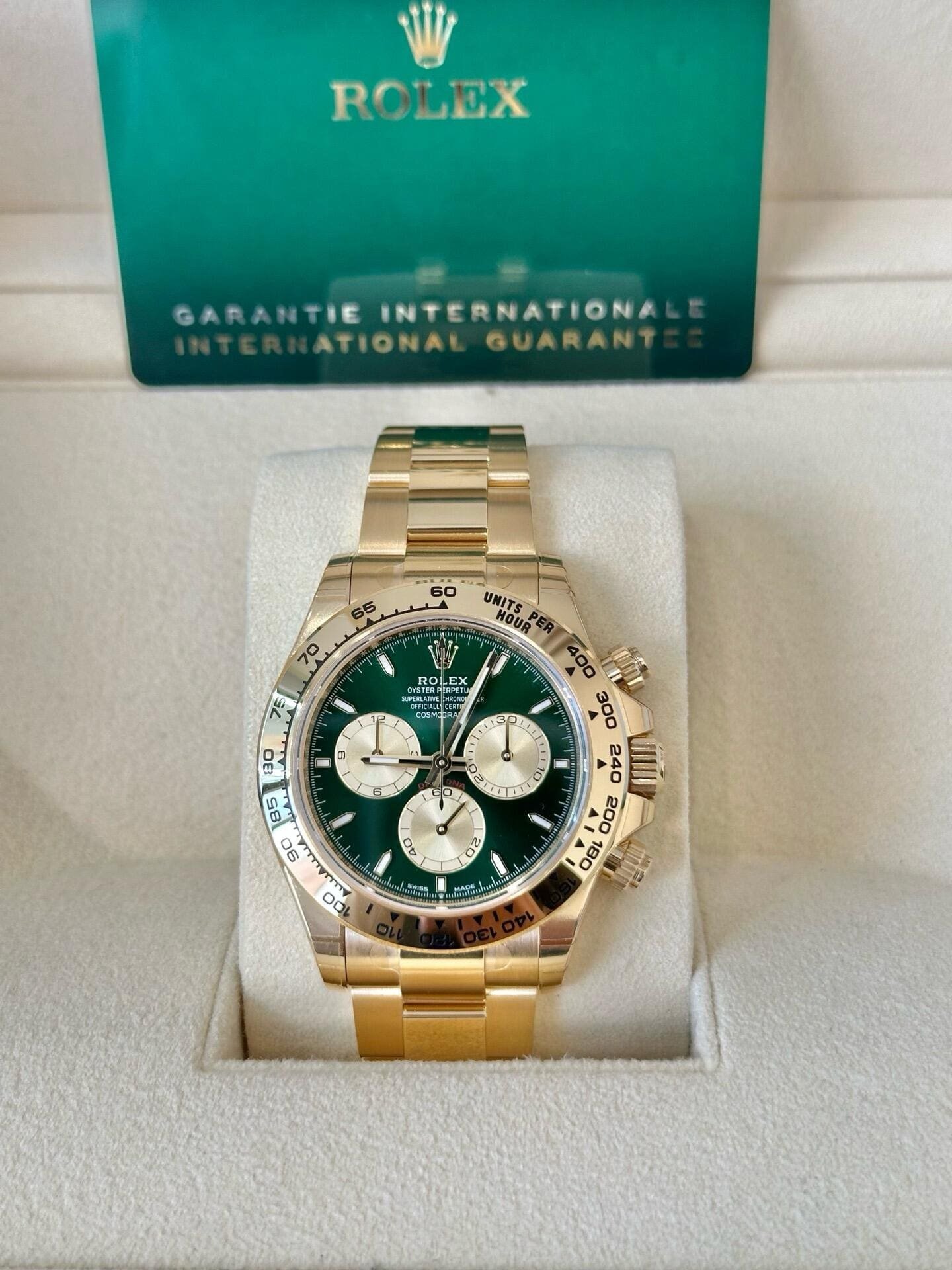 R01ex Daytona 126508 Yellow Gold Green Dial (2025)