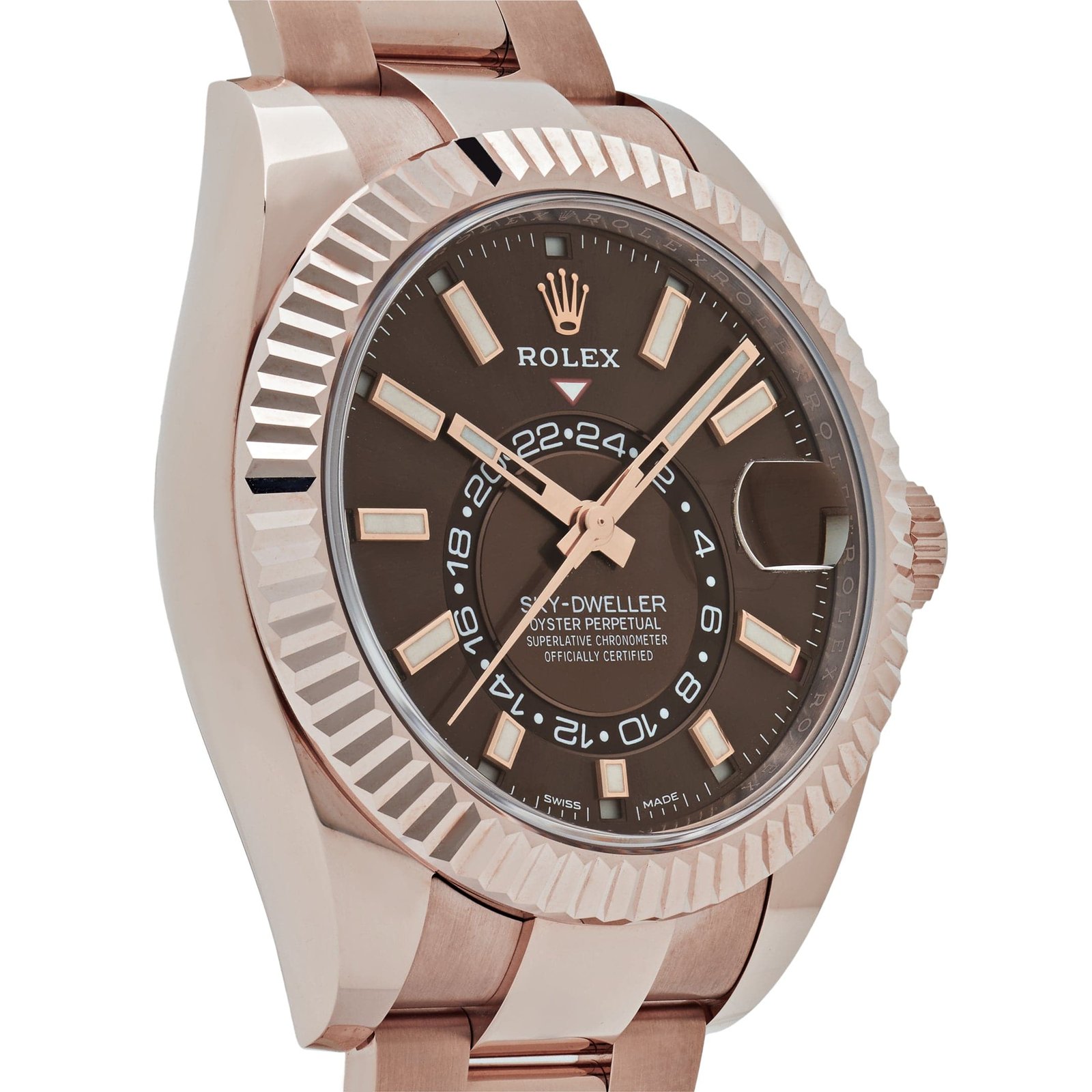 R01ex Sky-Dweller 326935 Rose Gold Chocolate Dial Oyster
