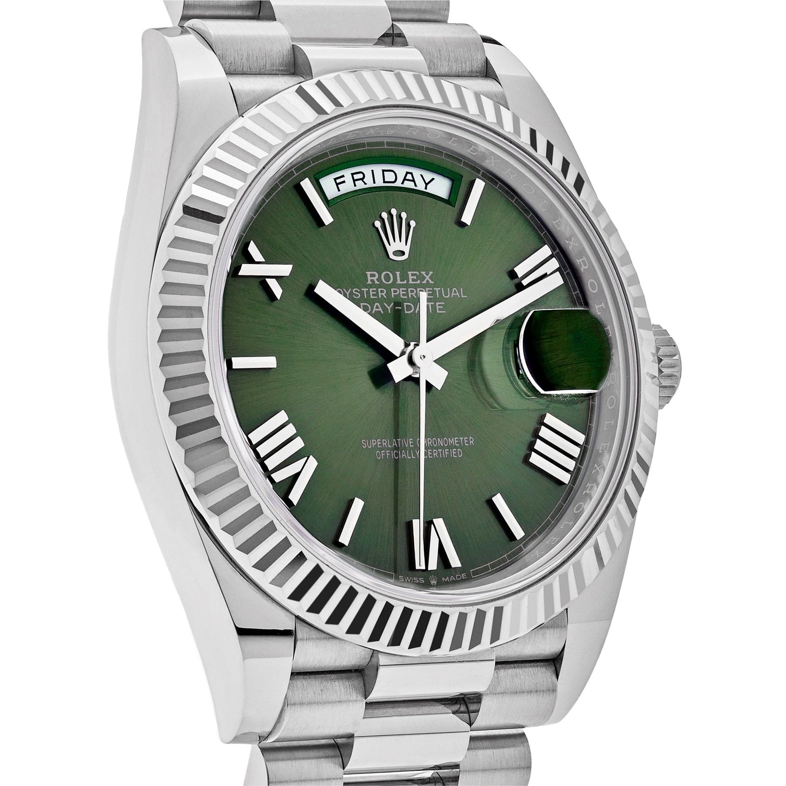 R01ex Day-Date 40 228239 White Gold Olive Dial (2023)