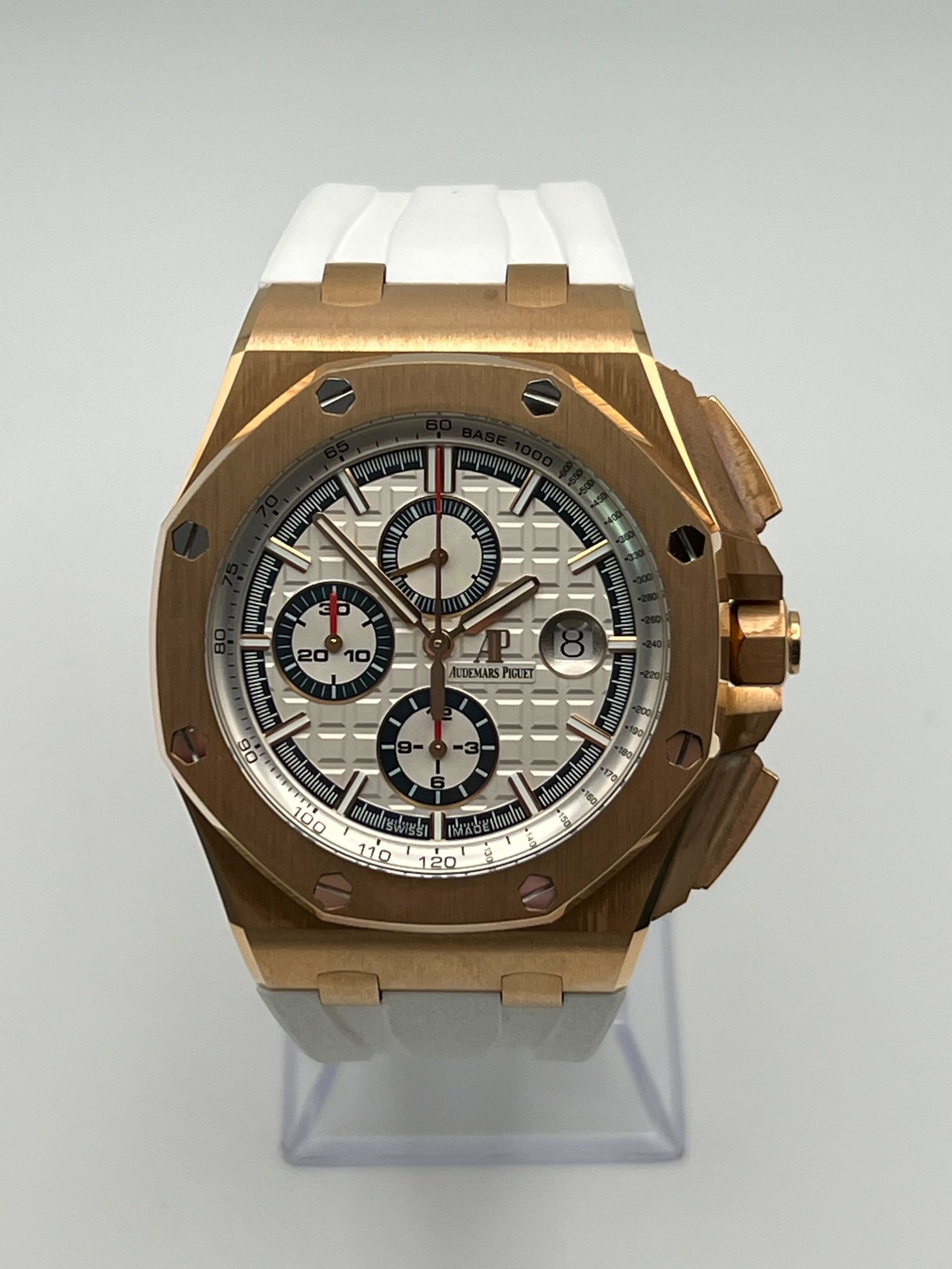 Audemars P1g*et Royal Oak Offshore 26408OR.OO.A010CA.01.99 Chronograph Rose Gold White Dial