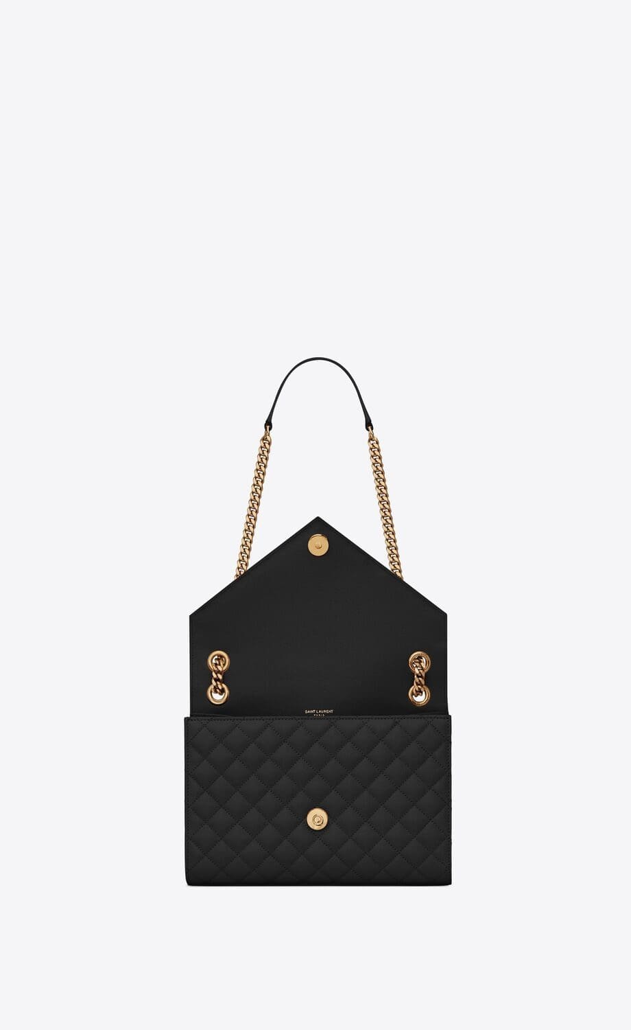 Sa1nt Lau*nt ENVELOPE MEDIUM IN QUILTED GRAIN DE POUDRE EMBOSSED LEATHER