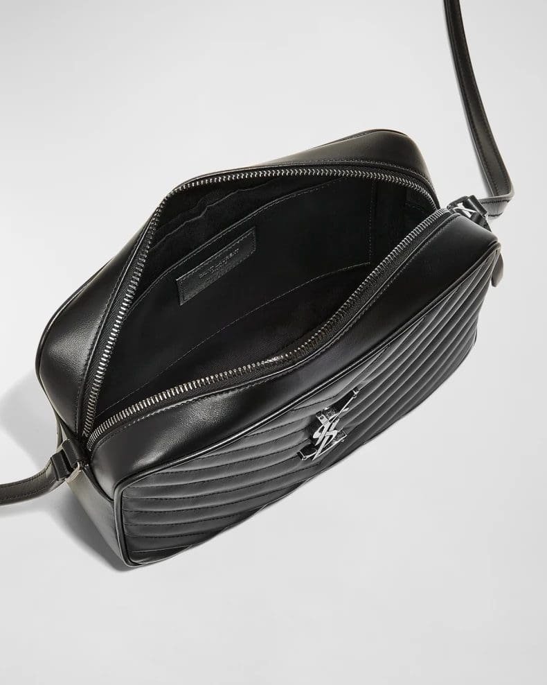 Sa1nt Lau*nt Lou Medium Y51 Monogram Calfskin Camera Crossbody Bag – Aged Silver Hardware