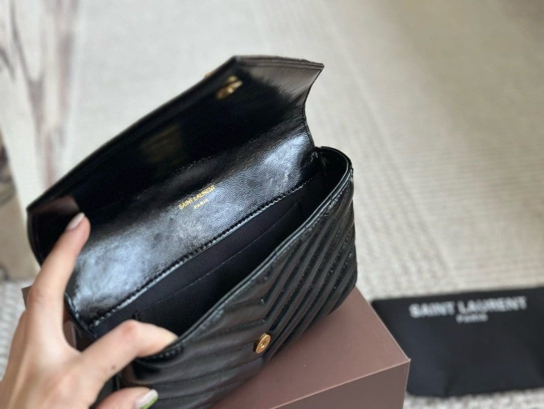 Sa1nt Lau*nt BLACK ‘COLLEGE MINI’ SHOULDER BAG