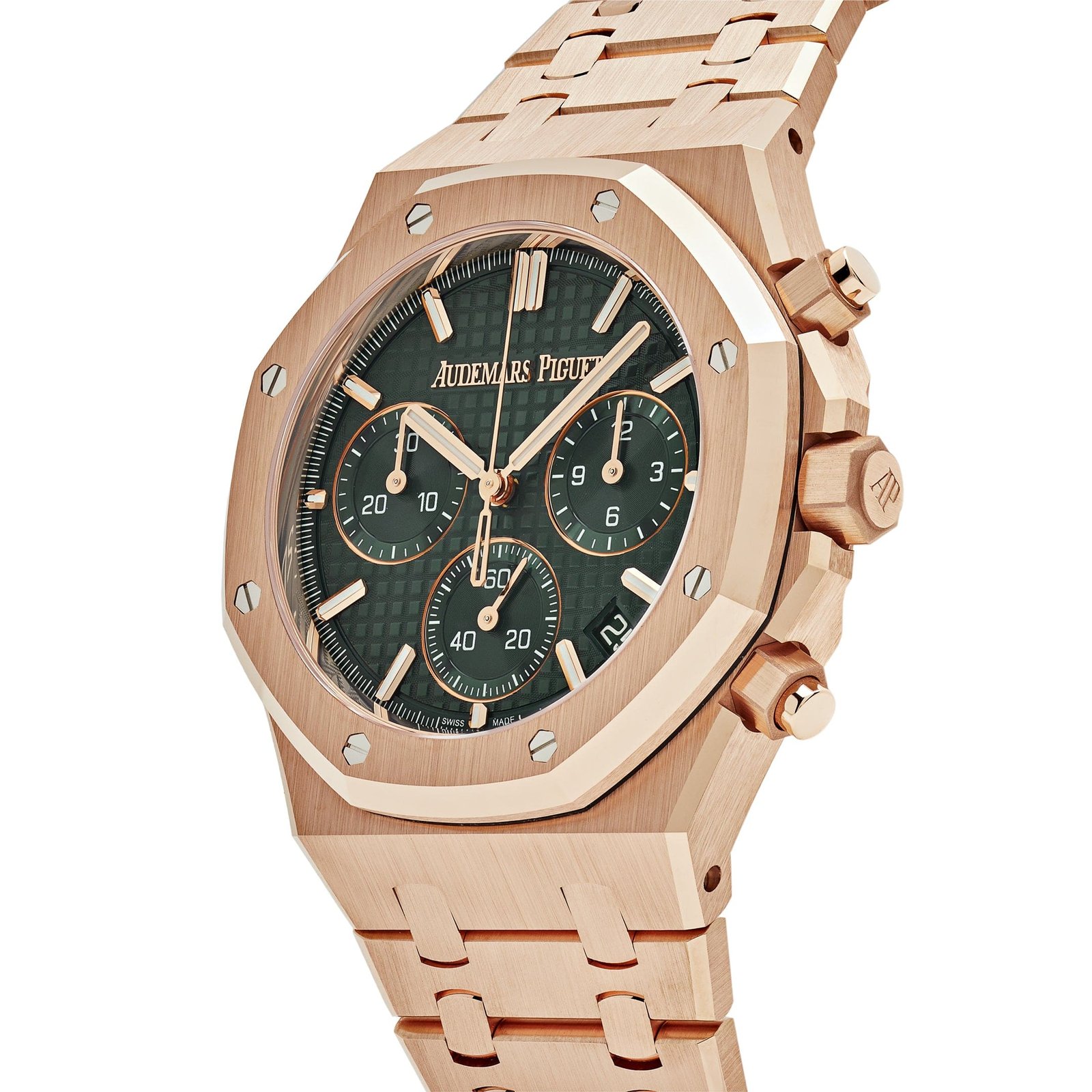 Audemars P1g*et Royal Oak 26240OR.OO.1320OR.04 Chronograph ’50th Anniversary’ Rose Gold Khaki Green Dial