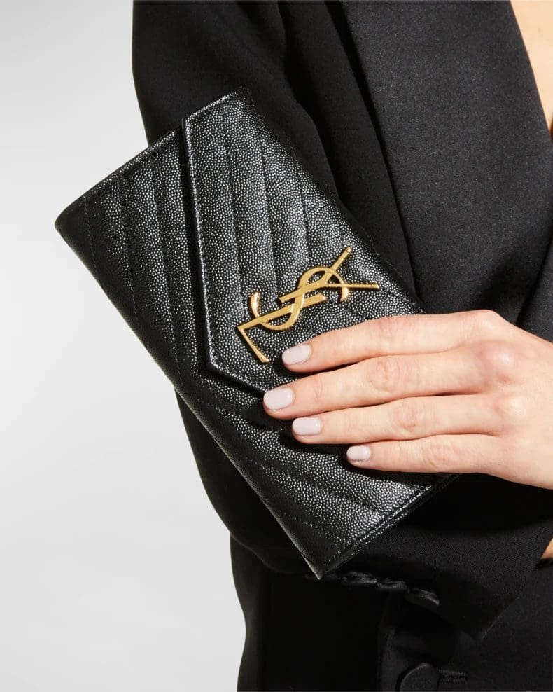 Y51 Monogram Large Flap Wallet in Grained Leather