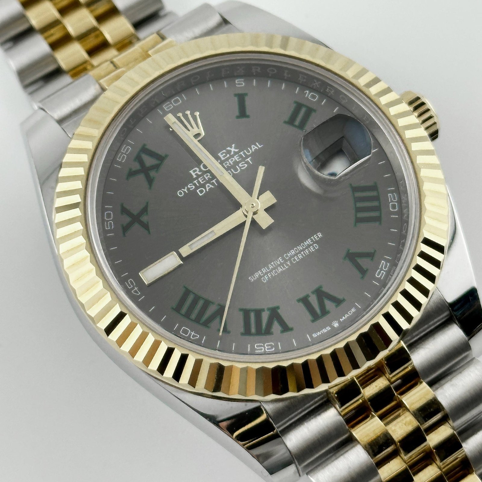 R01ex Datejust 41 126333 Wimbledon Yellow Gold Stainless Steel Slate Dial Jubilee (2020)