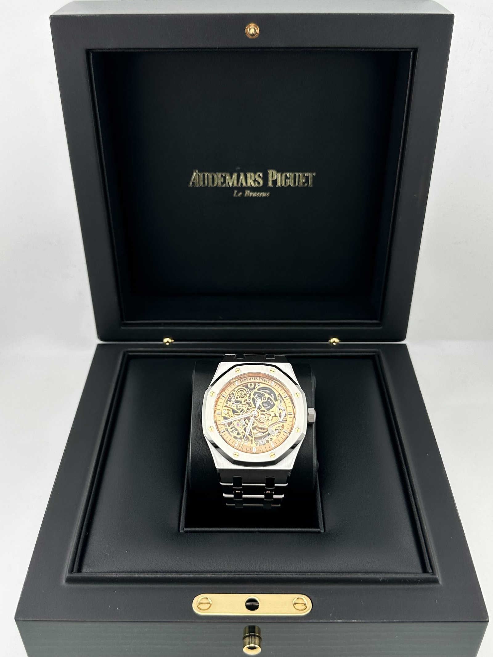 Audemars P1g*et Royal Oak 15407ST.OO.1220ST.02 Double Balance Wheel Stainless Steel Openworked Pink Gold-Toned Dial 41mm