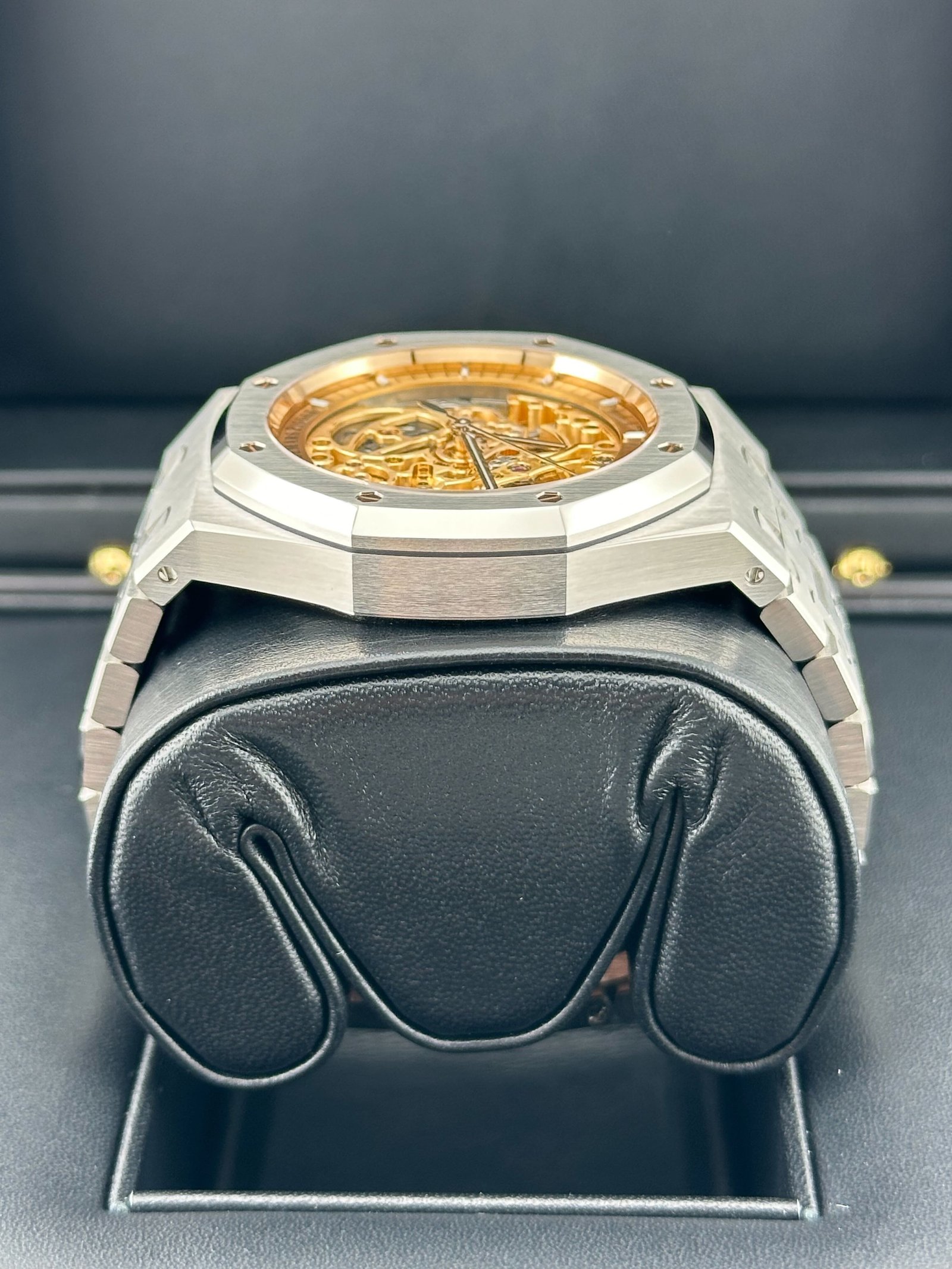 Audemars P1g*et Royal Oak 15407ST.OO.1220ST.02 Double Balance Wheel Stainless Steel Openworked Pink Gold-Toned Dial 41mm