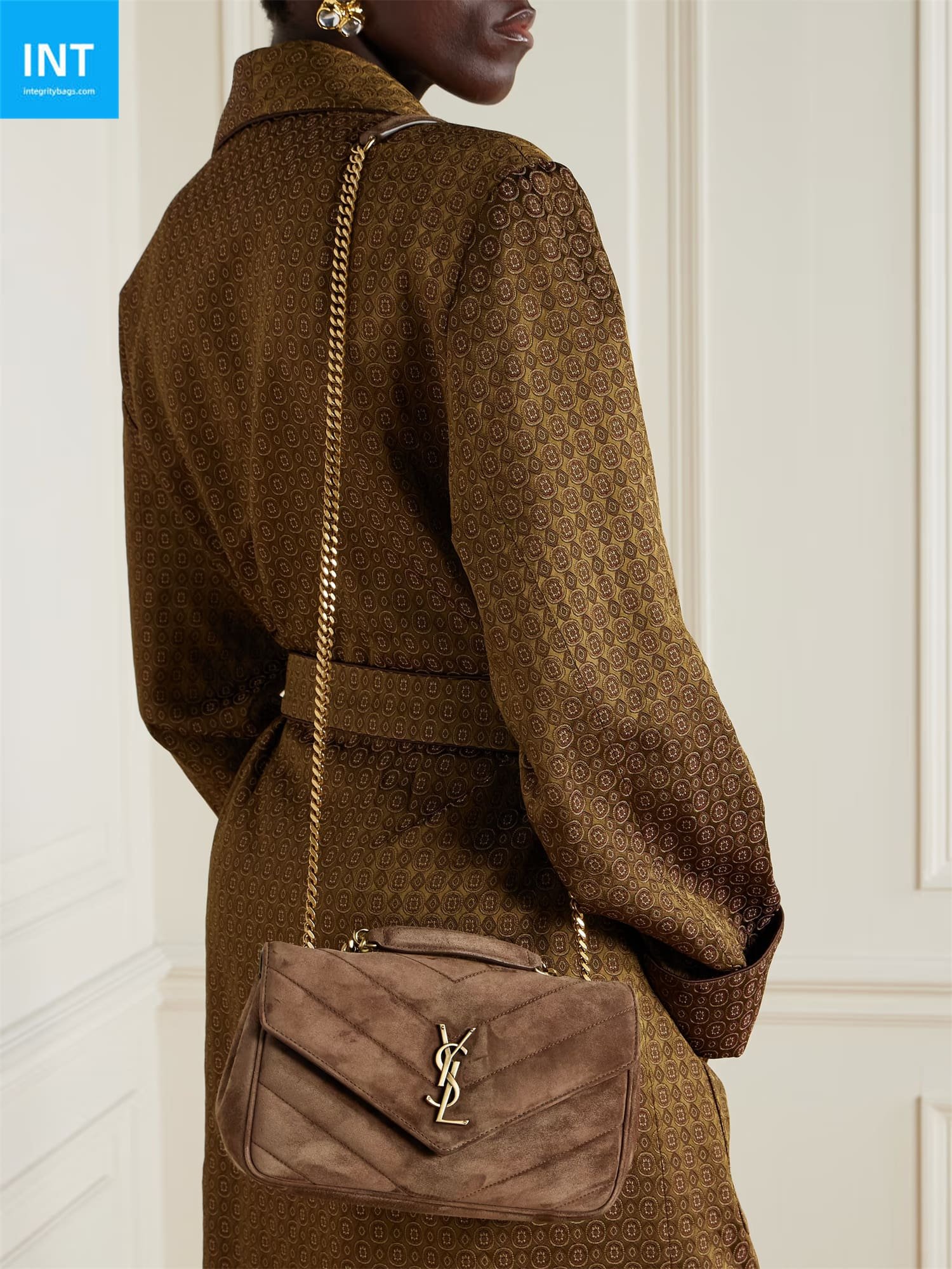 Sa1nt Lau*nt Loulou quilted suede shoulder bag