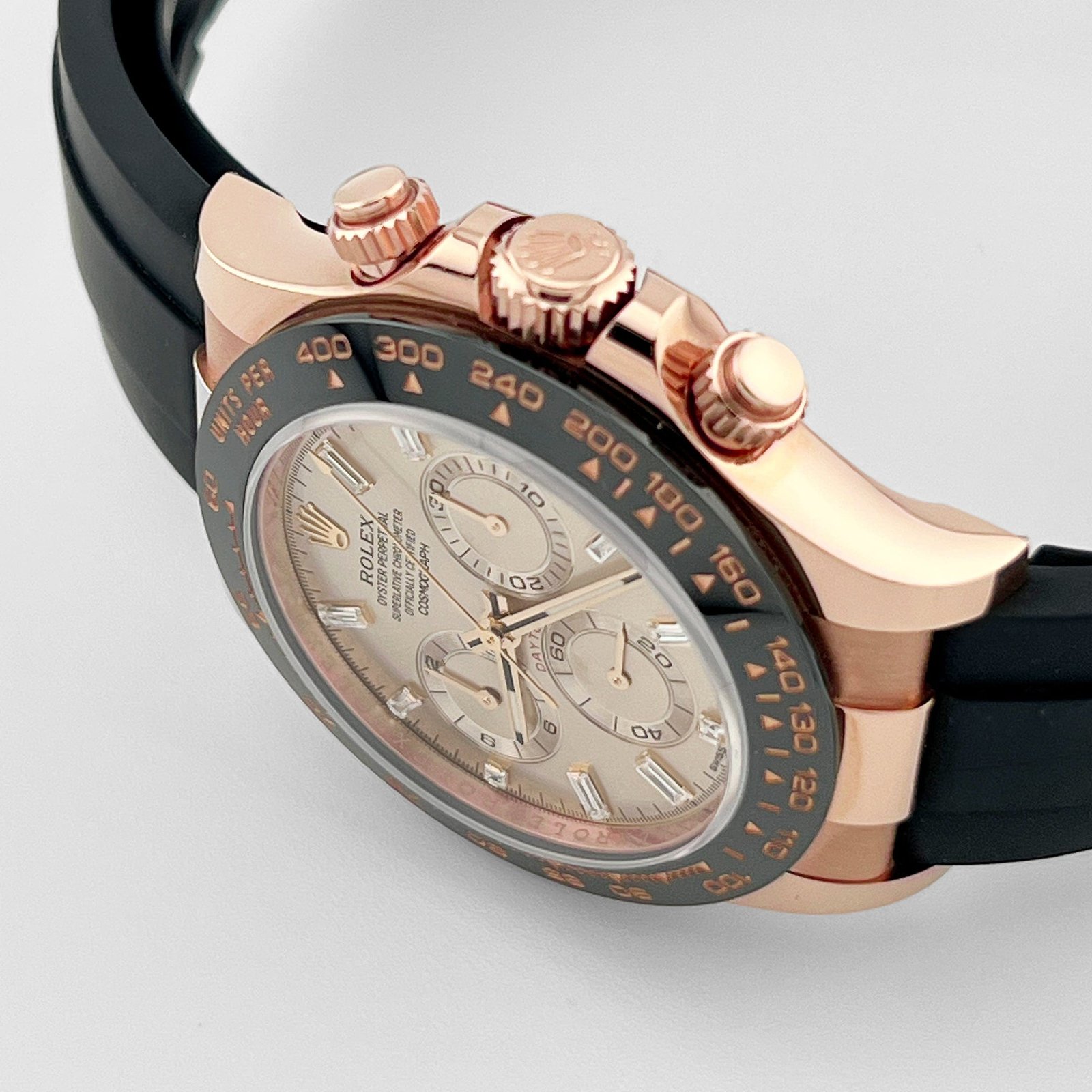 R01ex Daytona 116515LN Rose Gold Baguette D1am0nd Sundust Dial (2023)