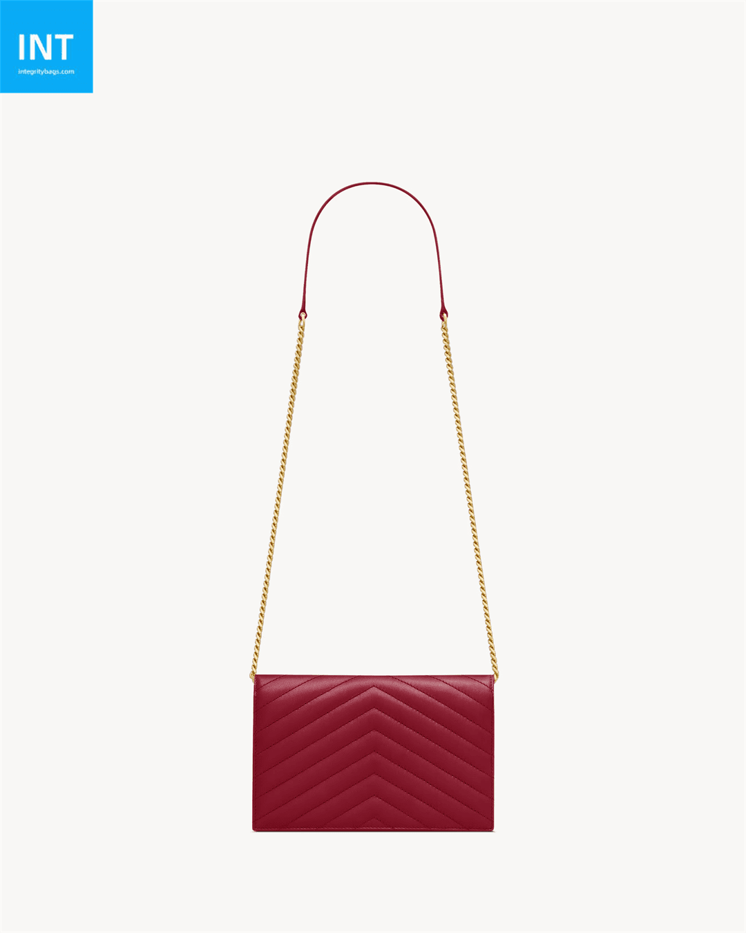 Sa1nt Lau*nt CASSANDRE envelope chain wallet in lambskin