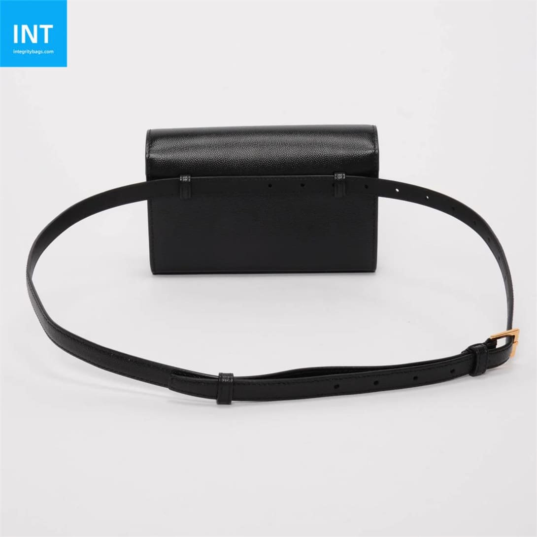 Sa1nt Lau*nt Black Grain de Poudre Kate Belt Bag
