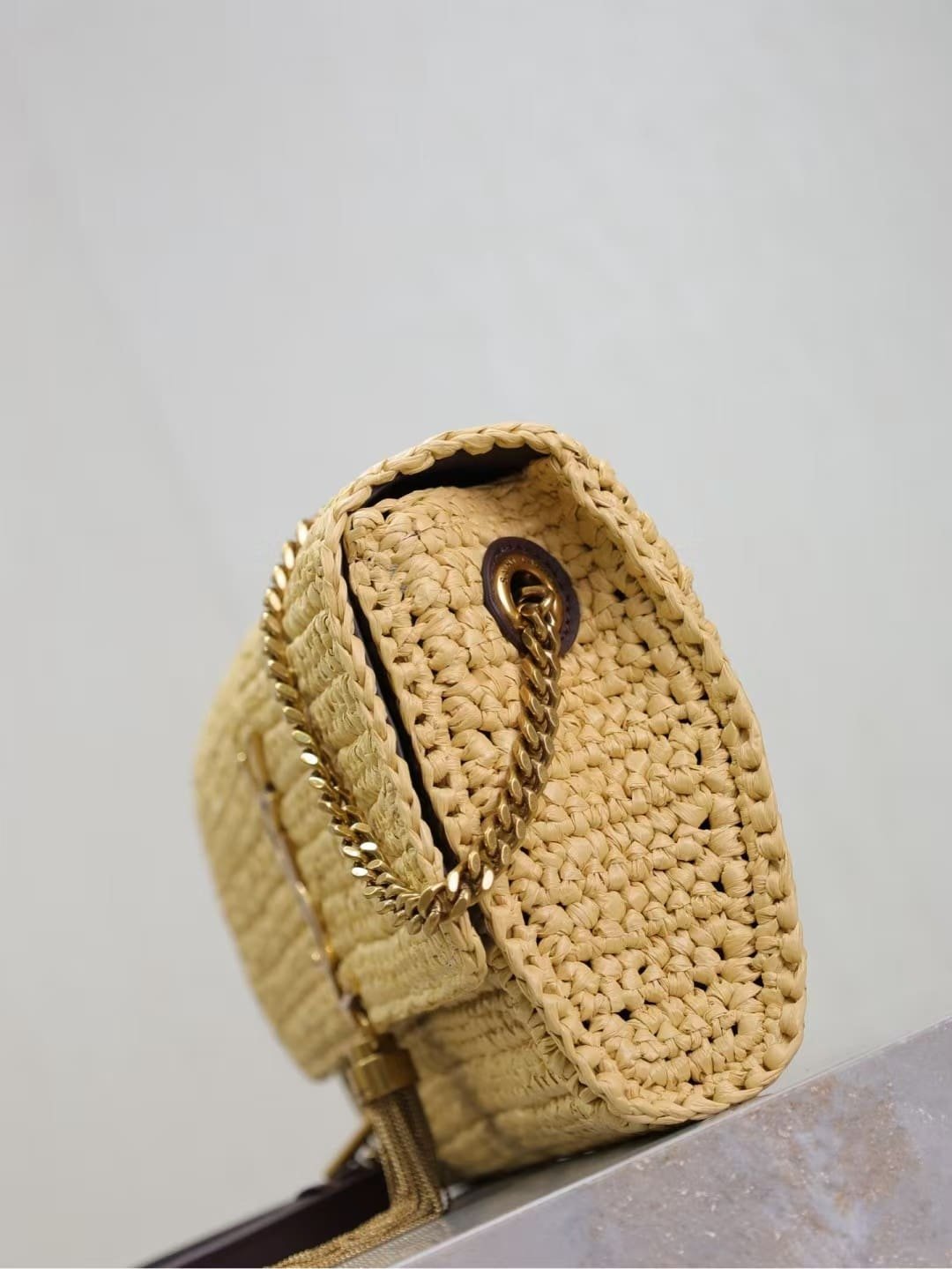 Sa1nt Lau*nt kate 99 tassel in raffia