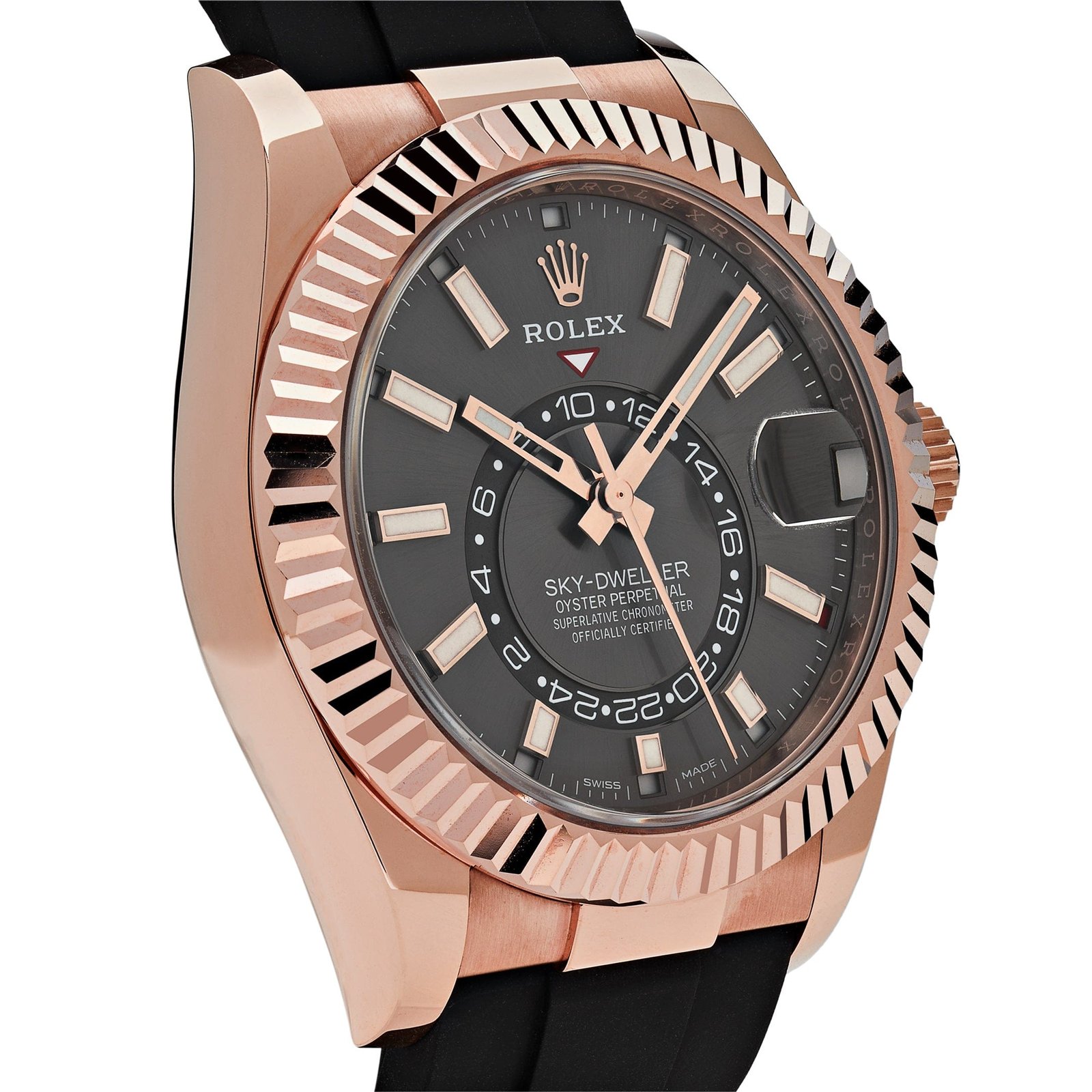 R01ex Sky-Dweller 326235 Rose Gold Rhodium Dial