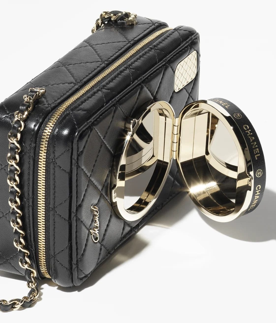 Ch**el CAMERA BAG Lambskin Black