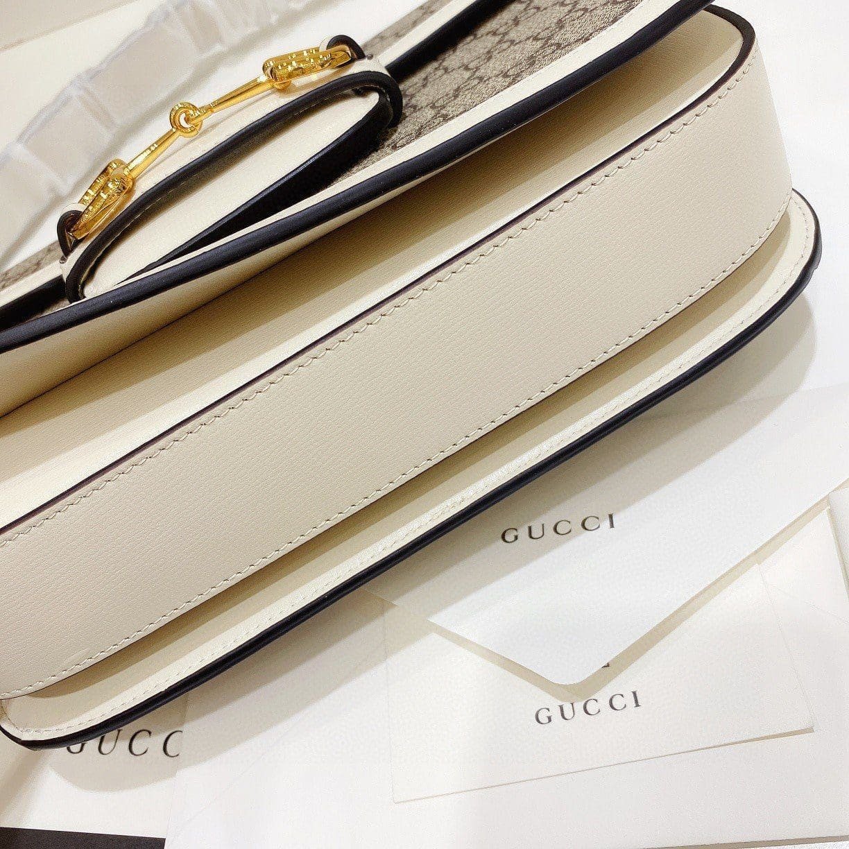 Gvc*1 Horsebit 1955 Shoulder Bag 602204 White