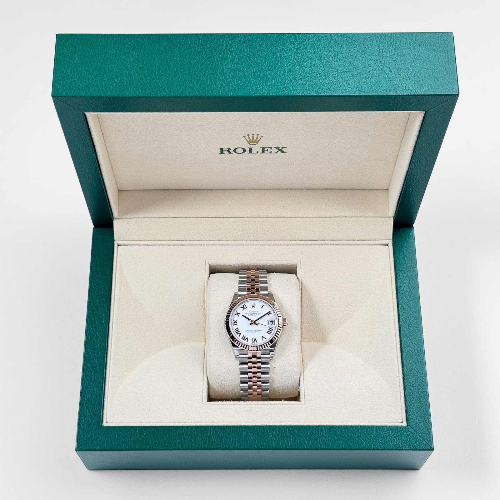 R01ex Datejust 31 278271 ‘Ladies’ Stainless Steel Rose Gold White Roman Numerals Dial (2025)