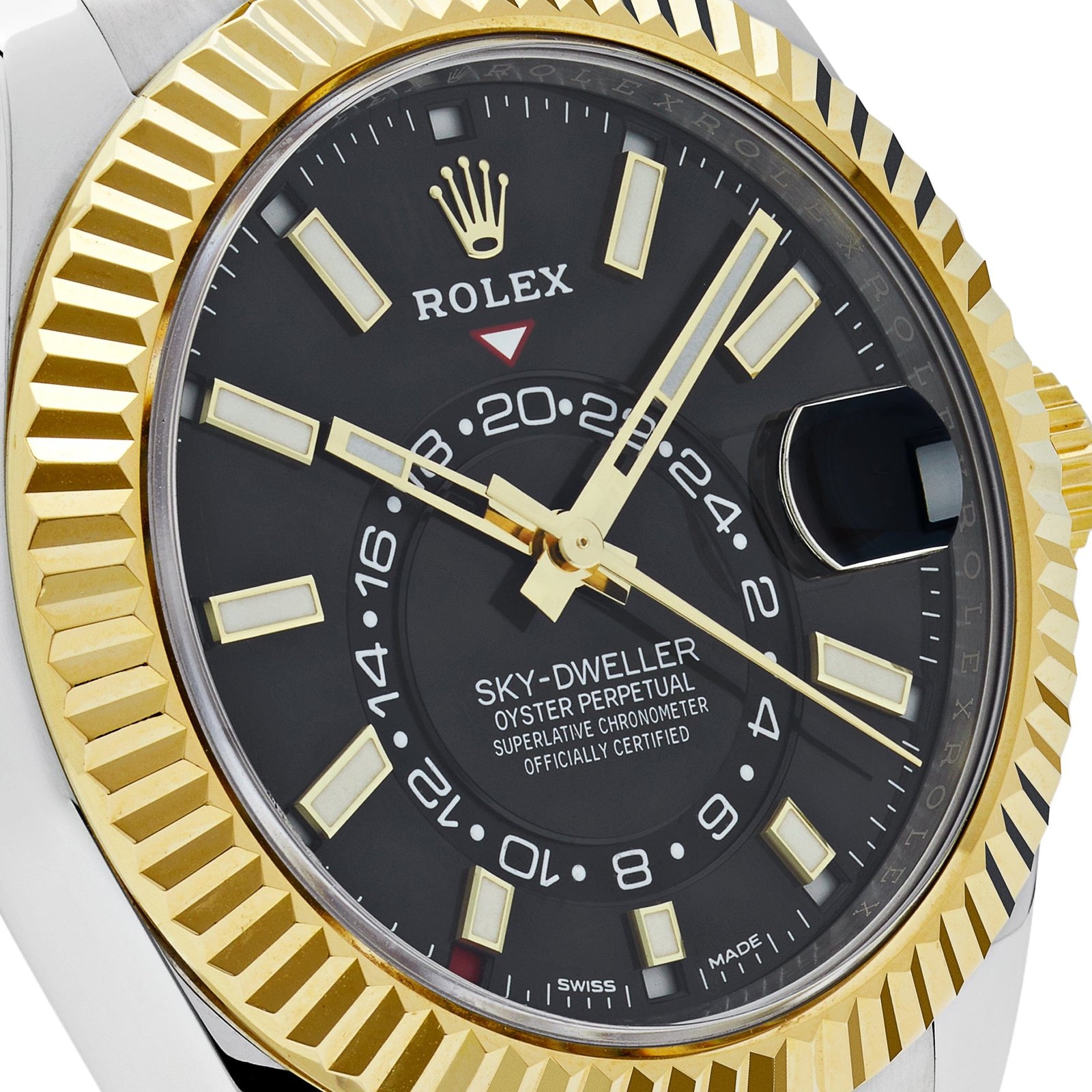 R01ex Sky-Dweller 326933 Stainless Steel Yellow Gold Black Dial (2020)
