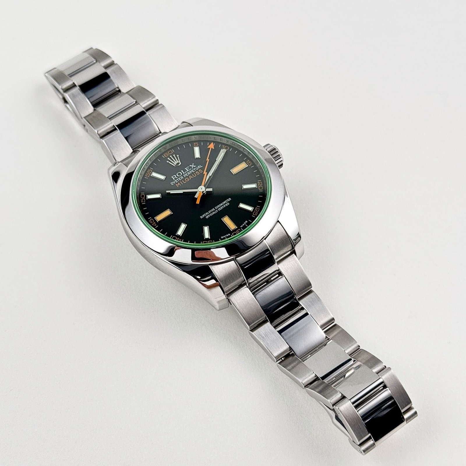 R01ex Milgauss 116400GV Stainless Steel Black Dial