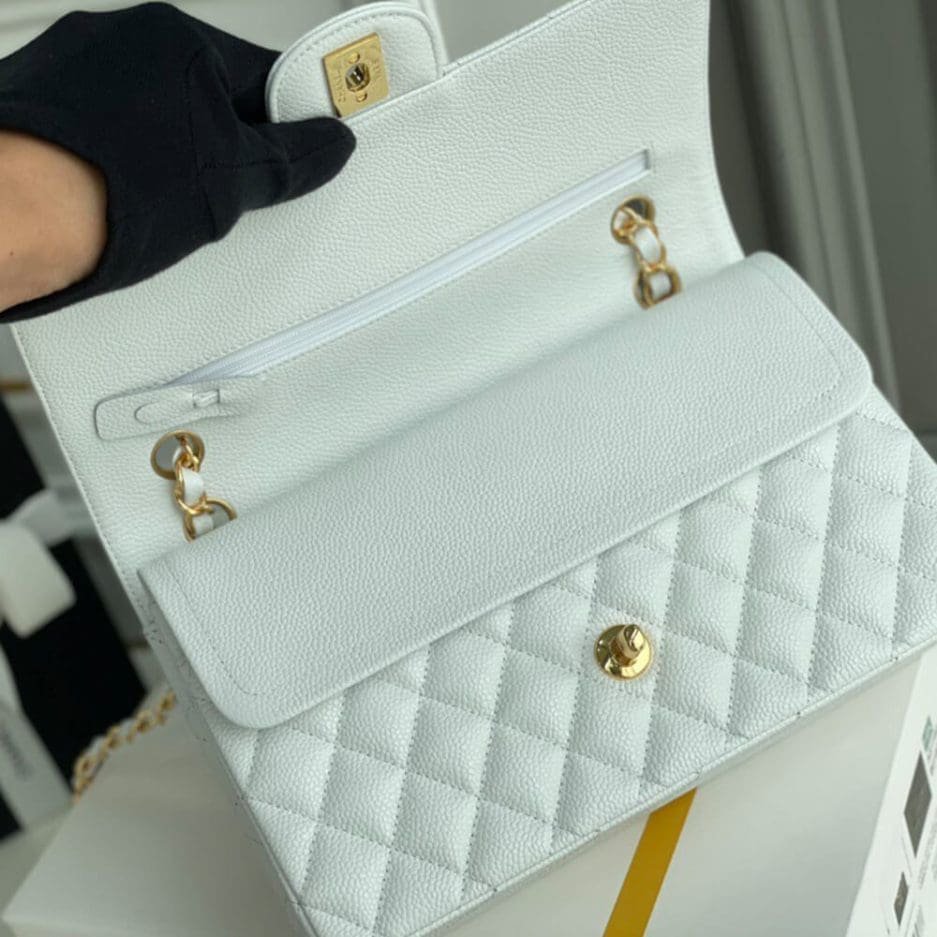 Ch**el Classic Flap Handbag GOLD METAL