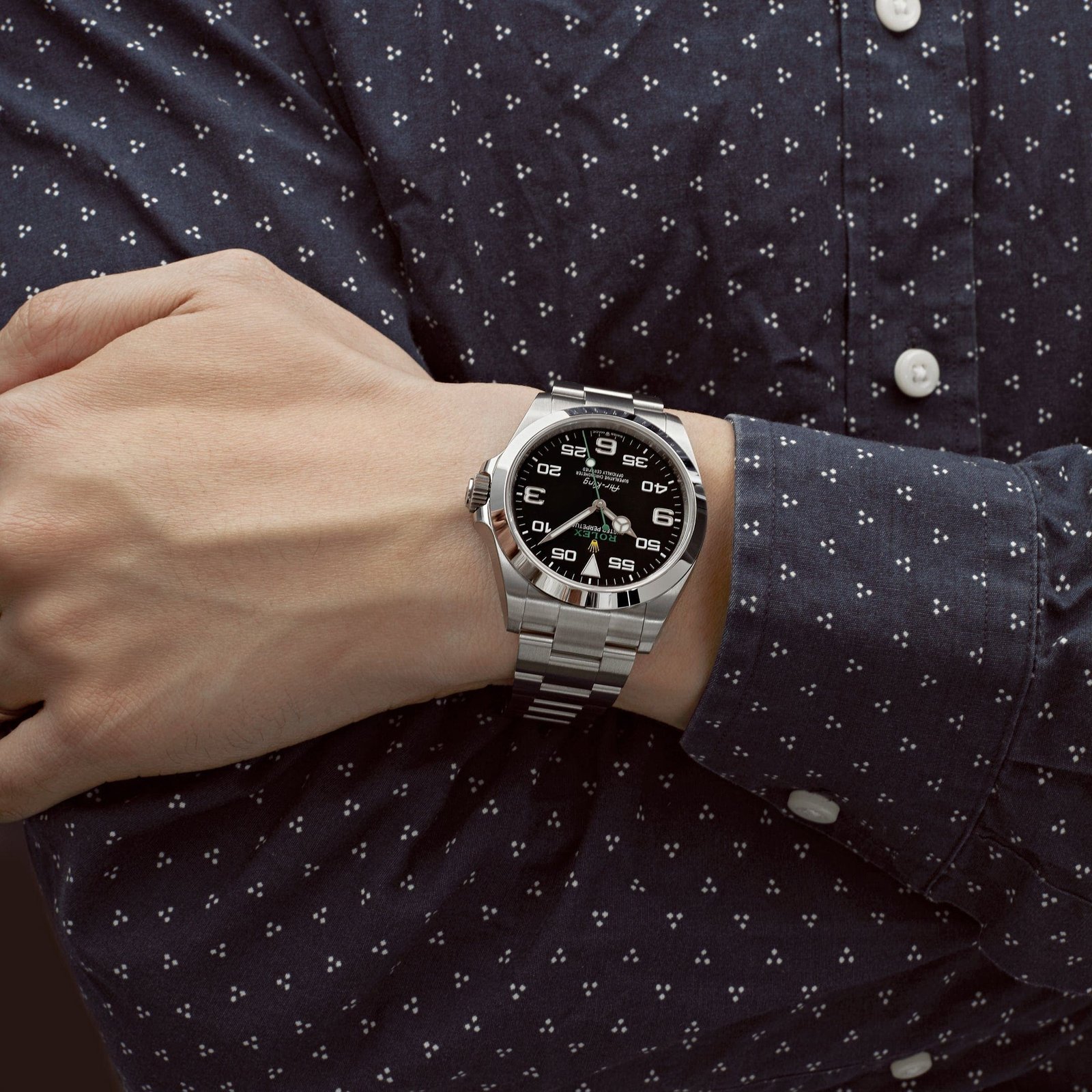 R01ex Air-King 116900 Stainless Steel Black Dial